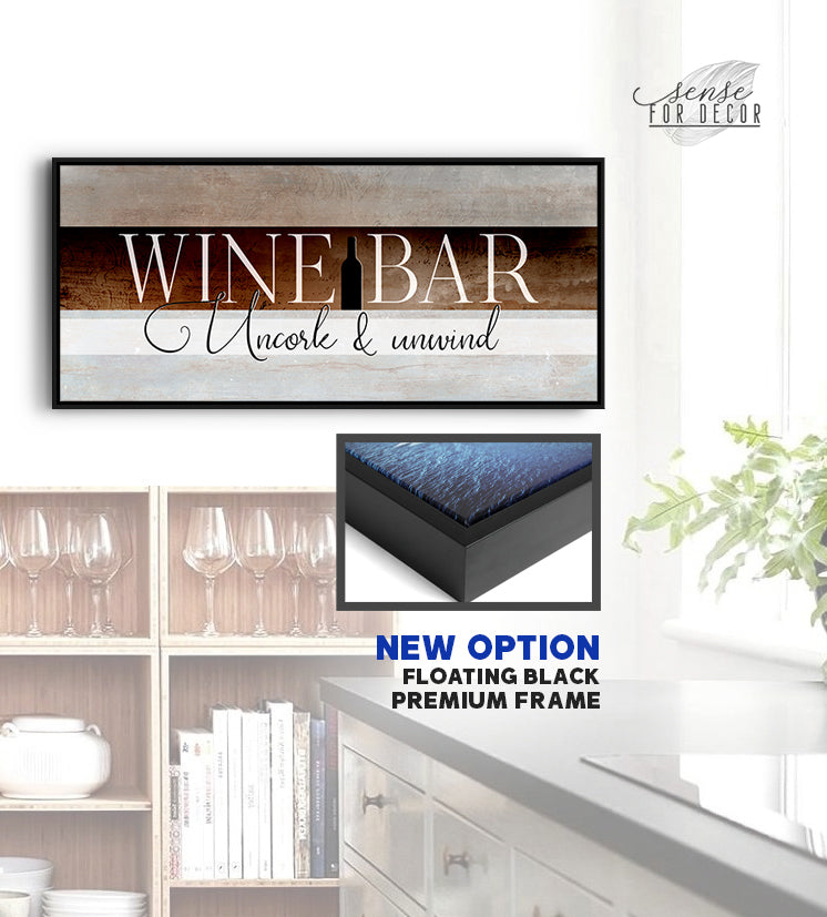 Hot Sale! Ready-to-Hang Wine Wall Art with Wood Frame for Wine Bar Relaxation