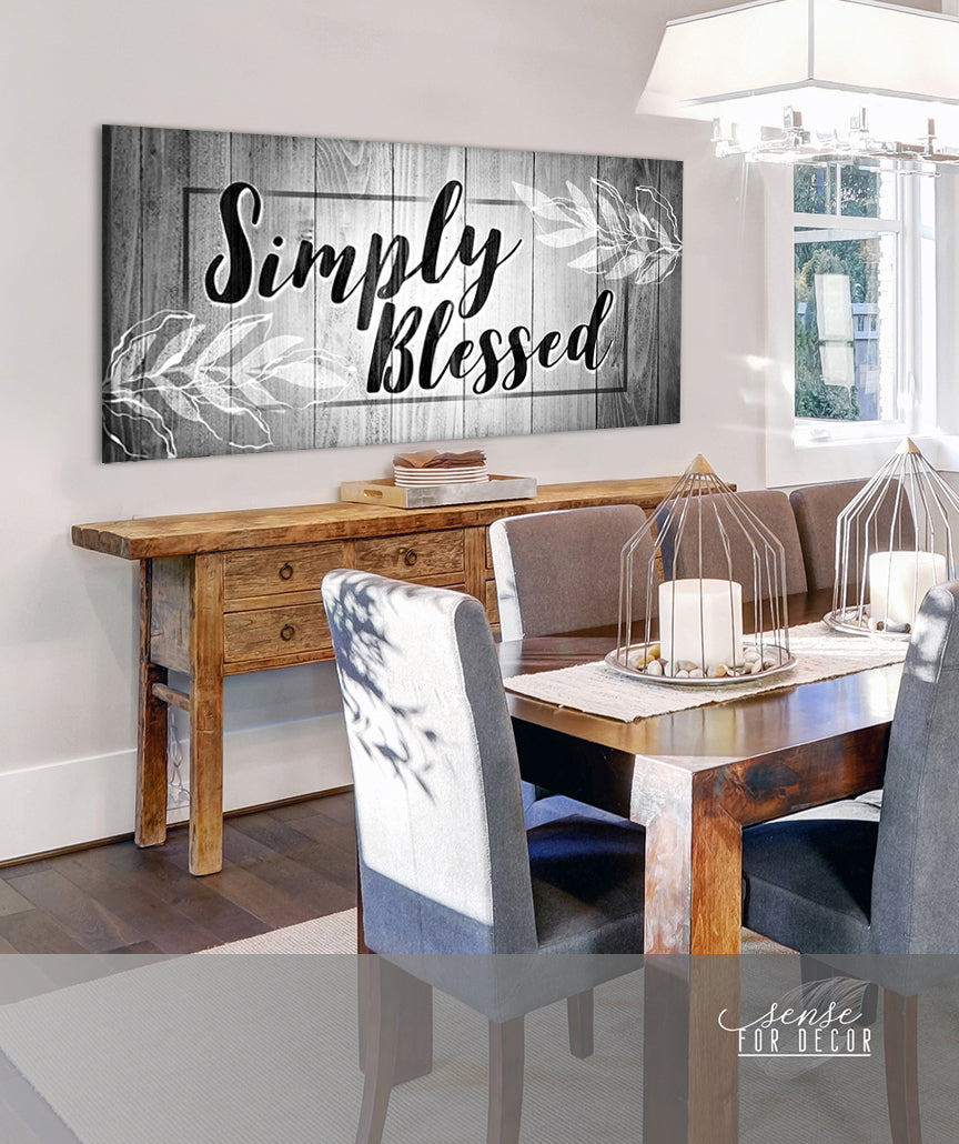 Christian Wall Art: Simply Blessed V8 - High - Quality Wood - Framed Wall Art, Ready to Hang! Buy 2 Save 20%