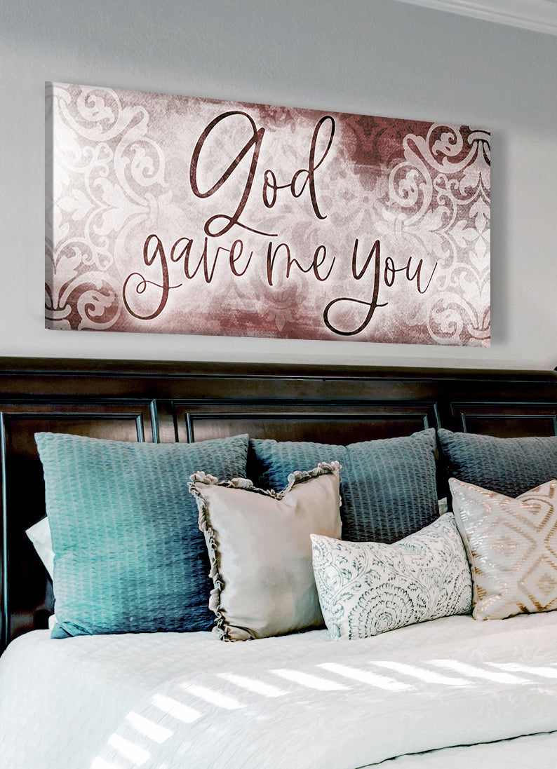 Hot! Christian Wall Art - God Gave Me You V3 (Wood Frame, Ready To Hang)