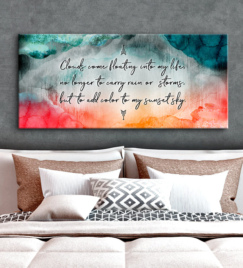 Limited-Time Offer! High-Quality Home Wall Art - Floating Clouds Design with Wood Frame, Ready to Hang