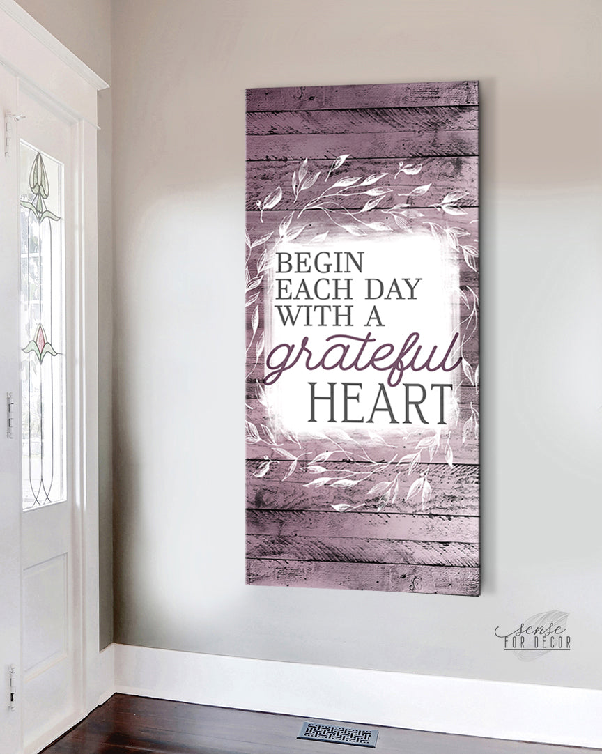 Exclusive Christian Wall Art: Start Each Day with a Grateful Heart - V7, Buy 2 Save 20%