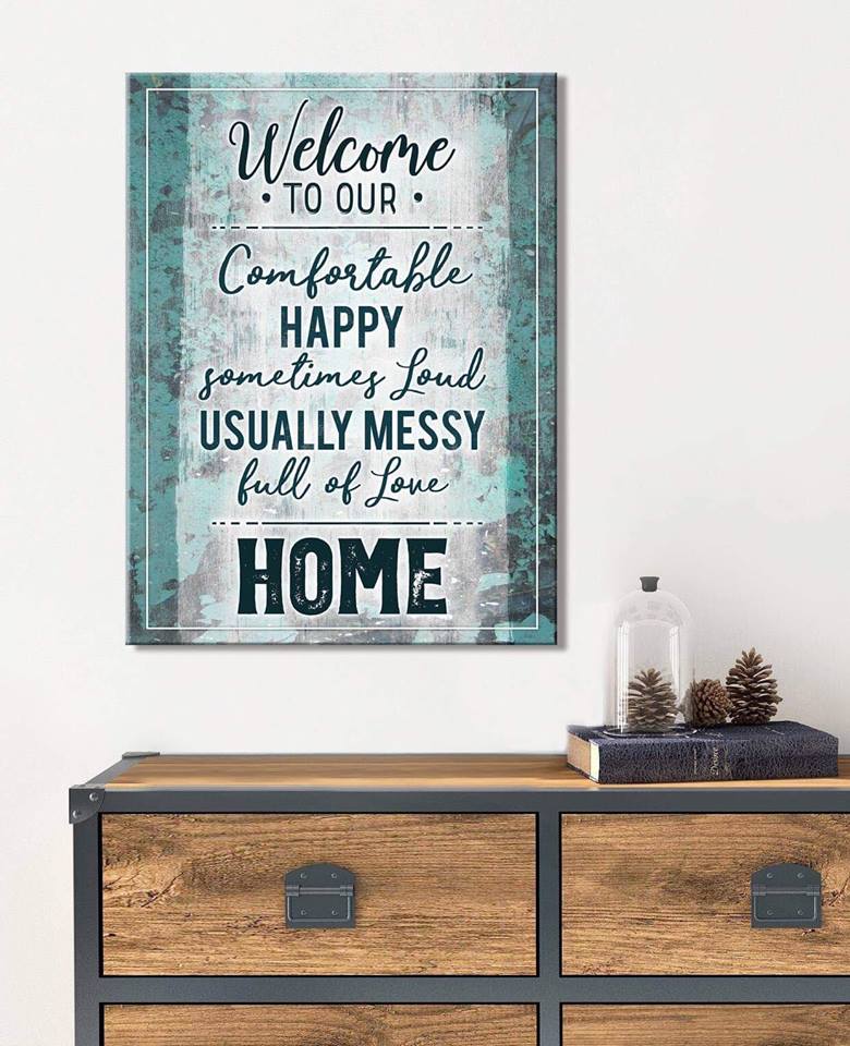 Ready-to-Hang Wood Frame Comfortable Home Wall Art V3