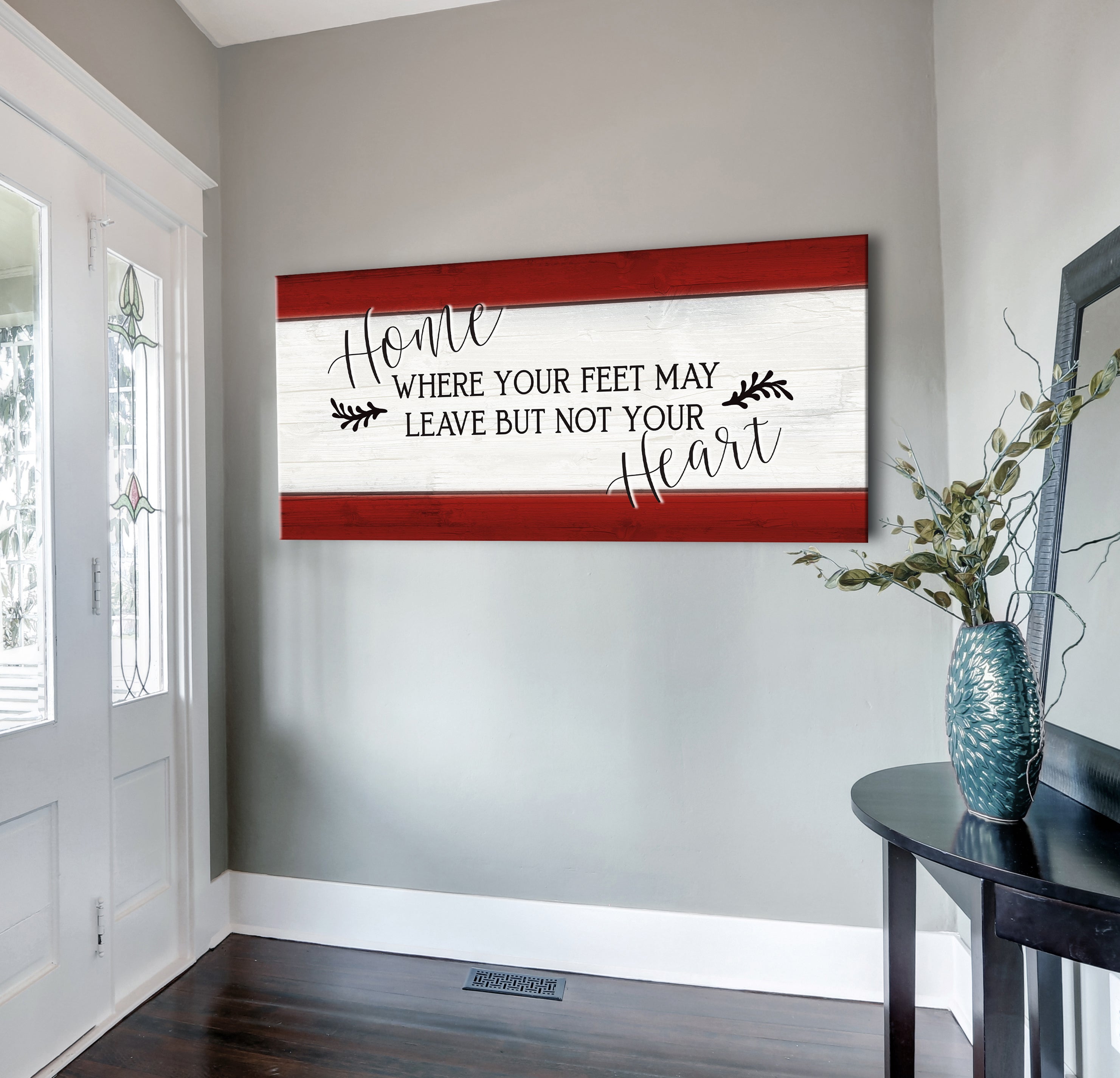 Ready-to-Hang Wood Frame Home Wall Art: Home Where Your Feet May Leave V2