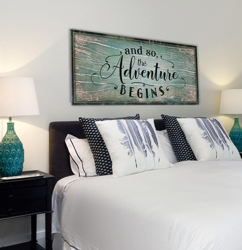 Exclusive! Home Wall Art - 'Our Adventure Begins V2' (Wood Frame, Ready To Hang)