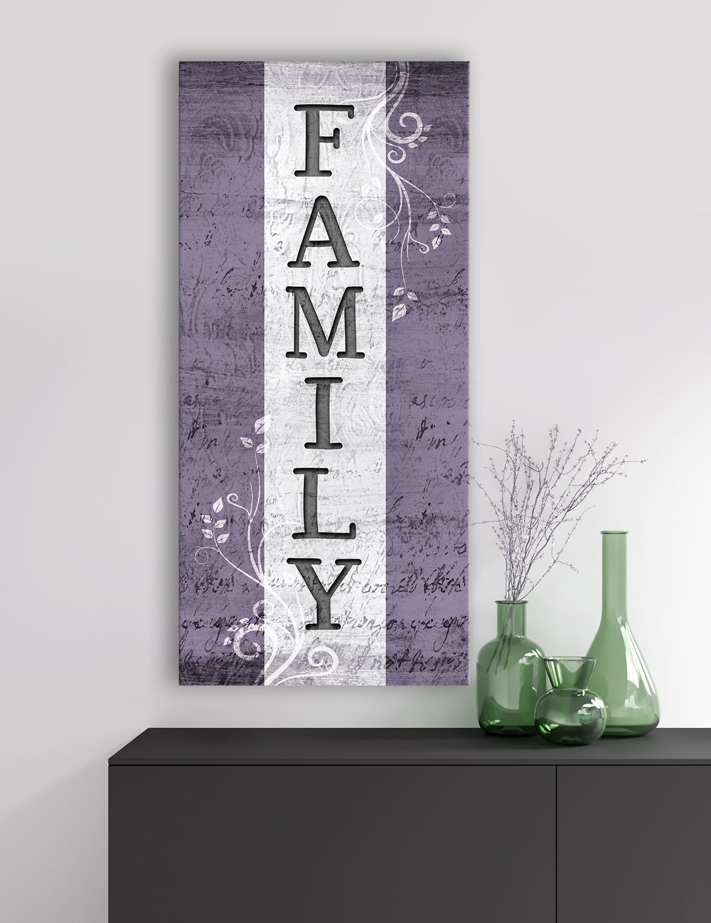 High - Quality Family Word Sign V6 with Wood Frame, Ready to Hang for Your Home
