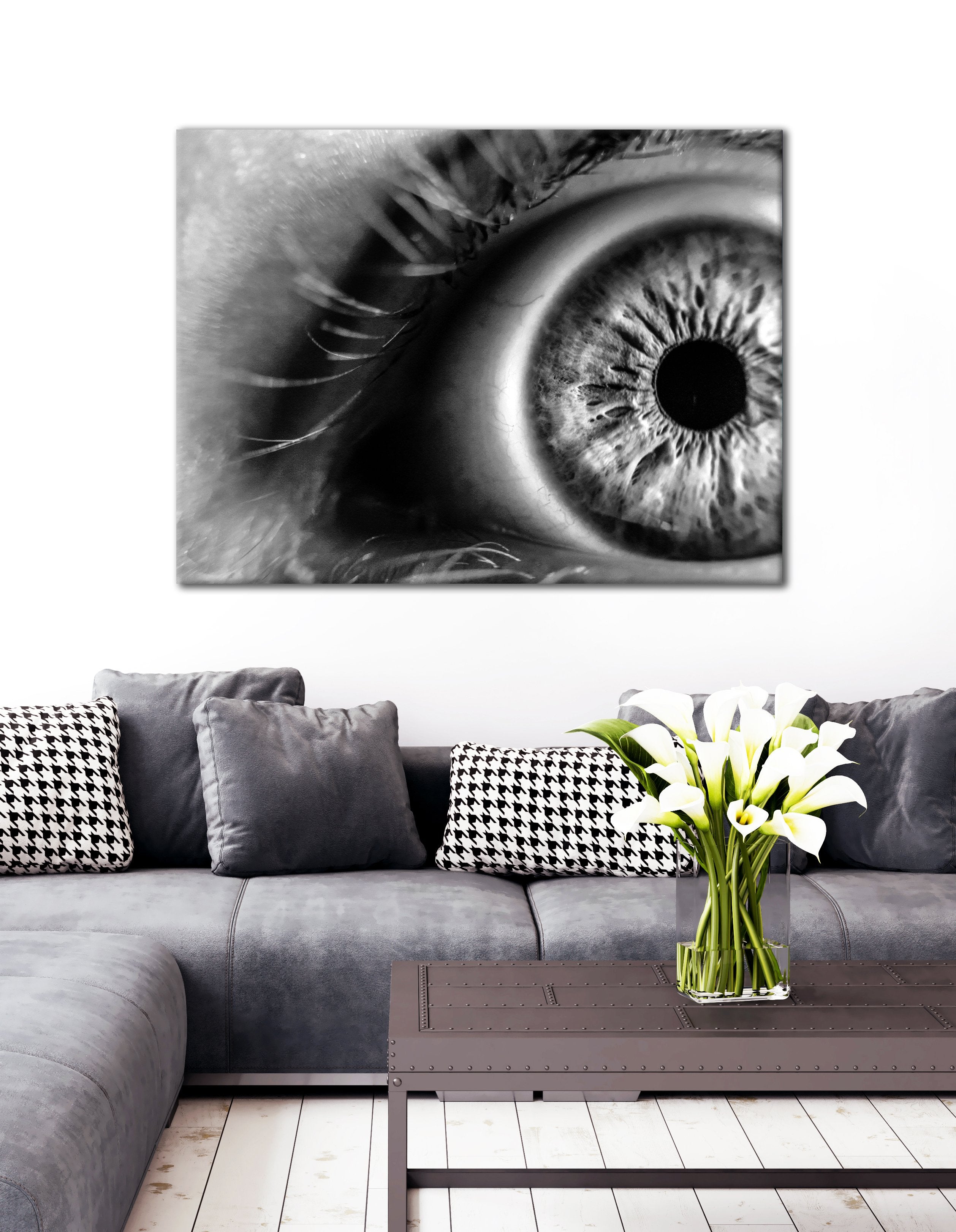 Exclusive Black & White Eye Wall Art - Wood Frame, Ready To Hang!