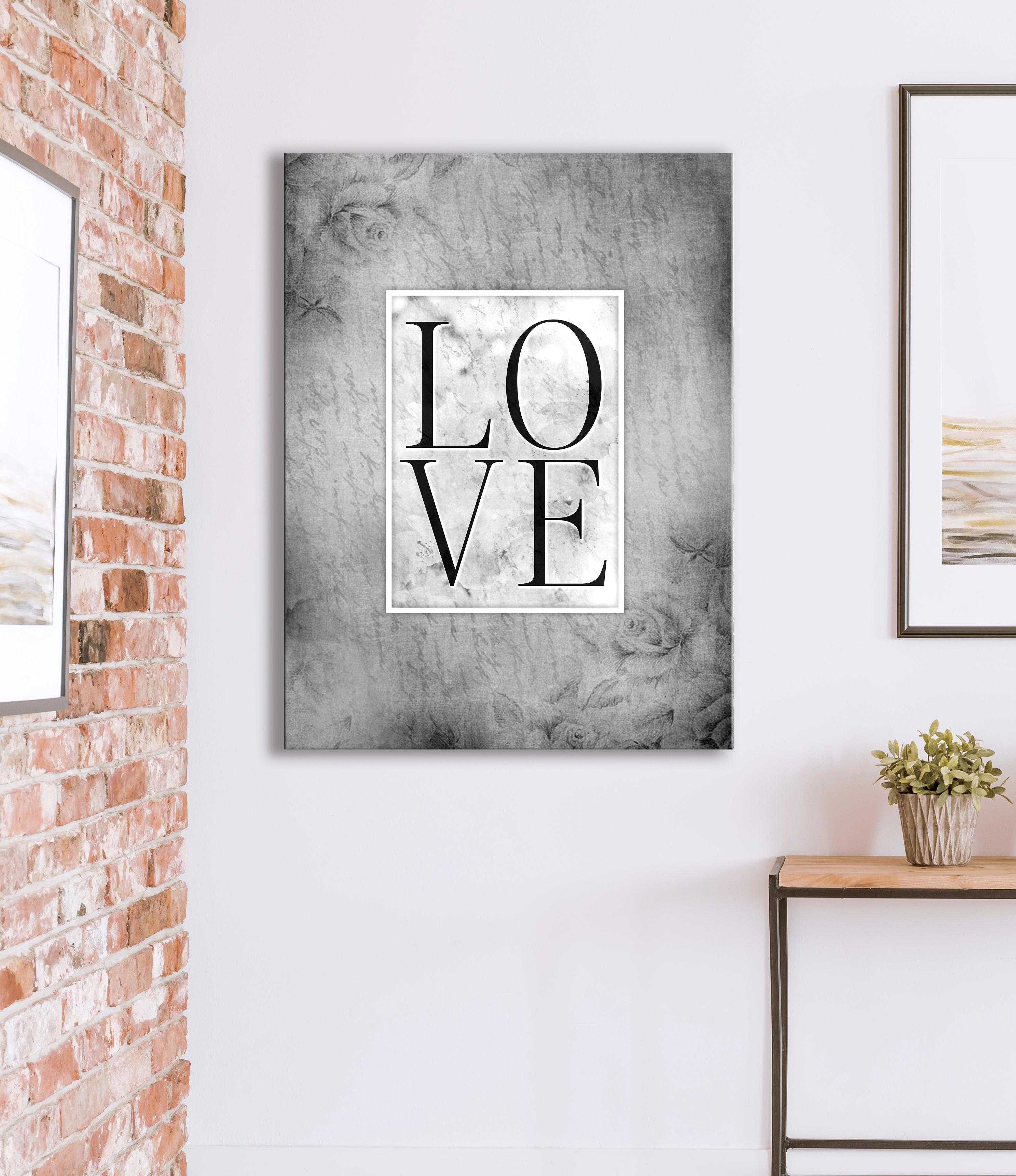 High - Quality Couples LOVE Letters Wall Art with Wood Frame, Ready to Hang