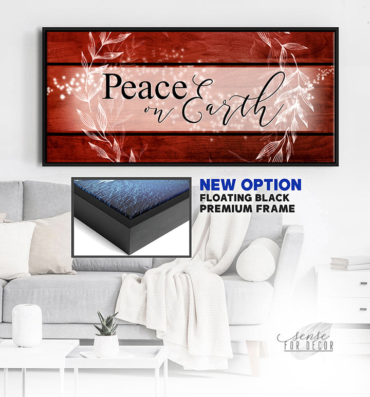 Hot Sale! Holiday Wall Art - Peace on Earth V2 with Wood Frame, Ready To Hang