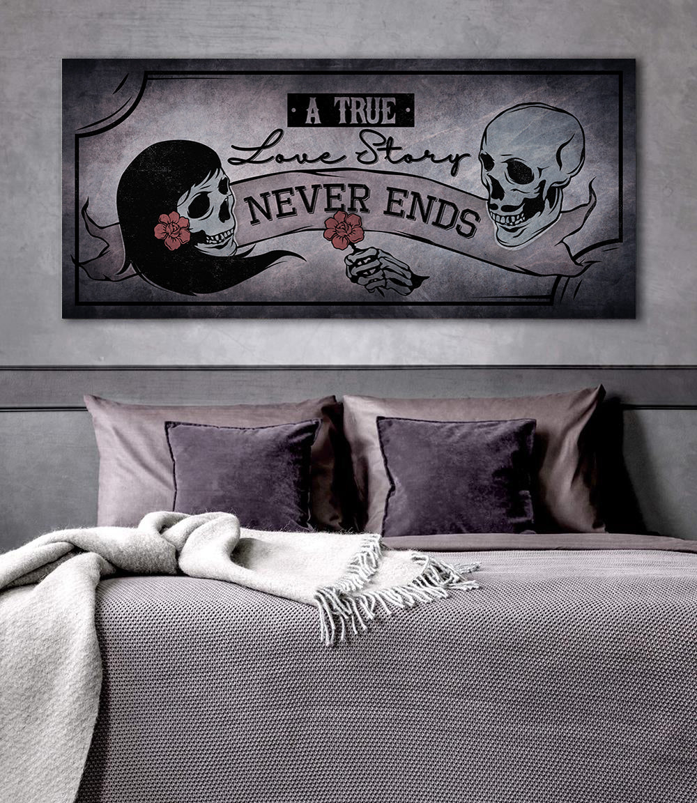 Exclusive Skull Wall Art with Wood Frame (Ready to Hang): A Timeless Love Story