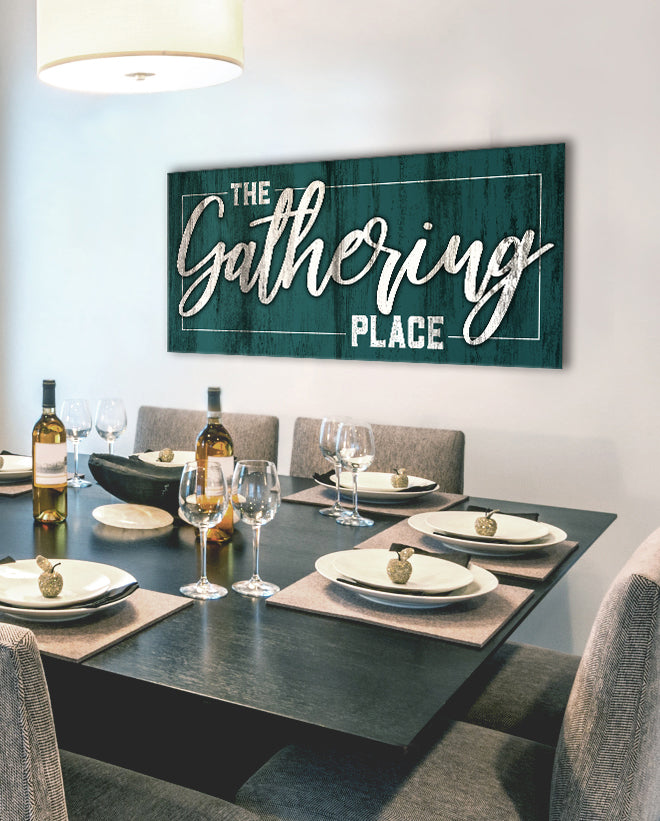 High - Quality Wood - Framed Kitchen Wall Art: The Gathering Place, Ready To Hang