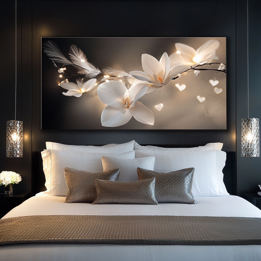 Exquisite Radiant Floral Heart Wall Art