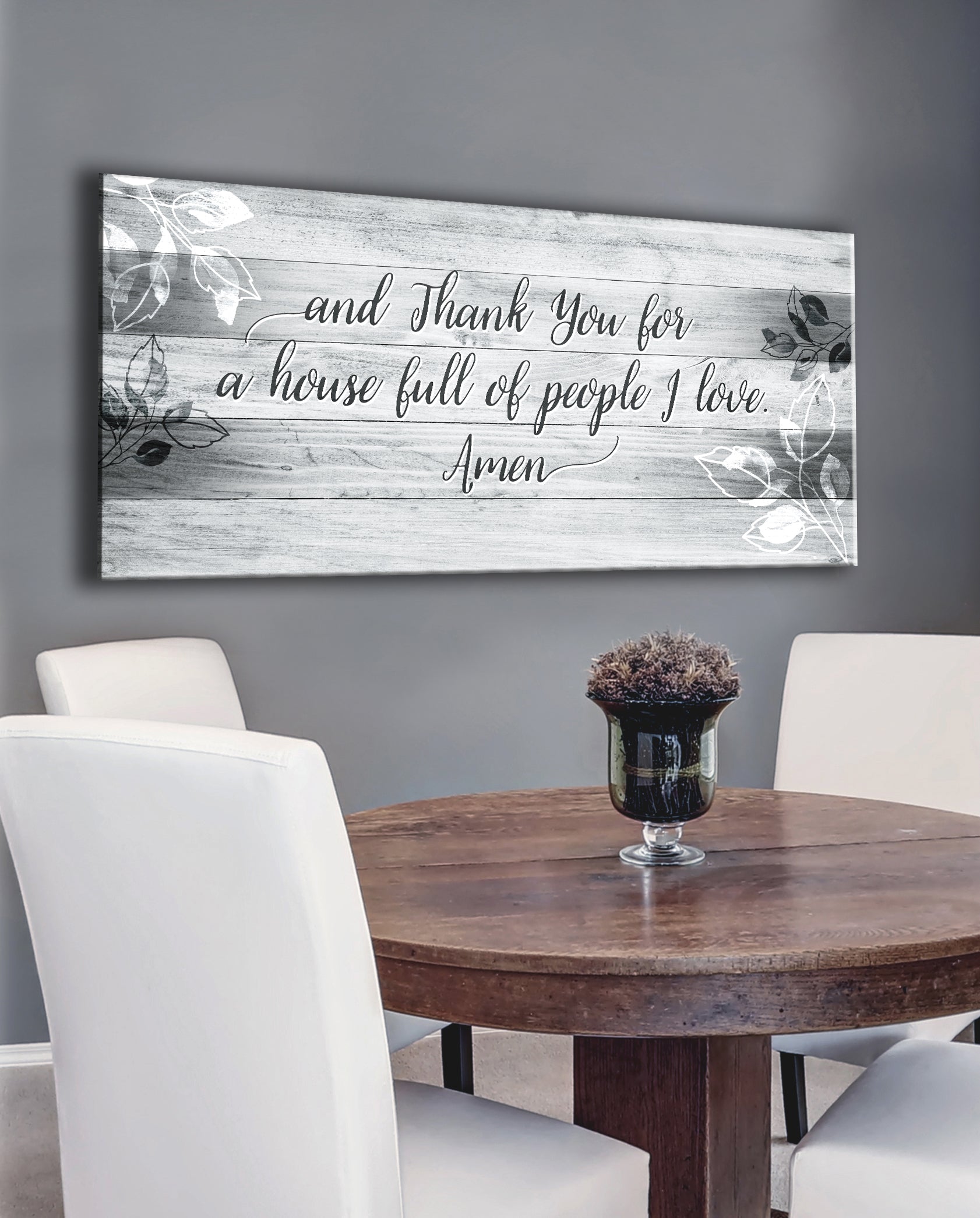 Hot Deal! Home Wall Art - 'Thank You For A House Full Of People I Love' V2 with Wood Frame, Ready To Hang