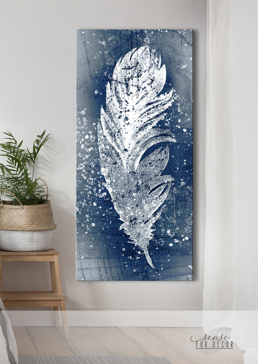 Boho Big Feather Wall Art (Wood Frame, Ready To Hang) - 20% Off on 2+