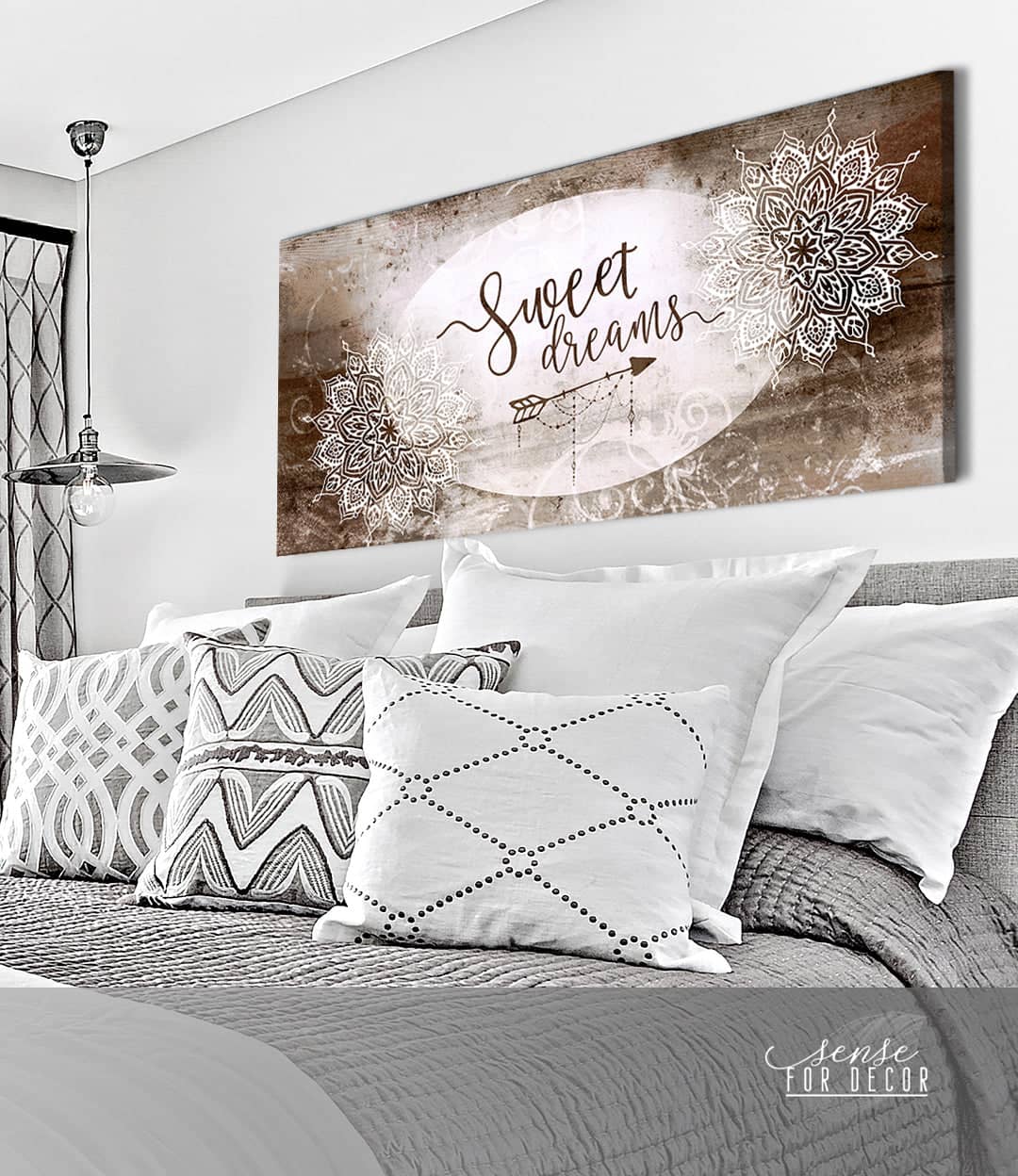 Exclusive Bedroom Wall Art: Sweet Dreams V9 - Wood Frame, Ready to Hang! Buy 2 Save 20%