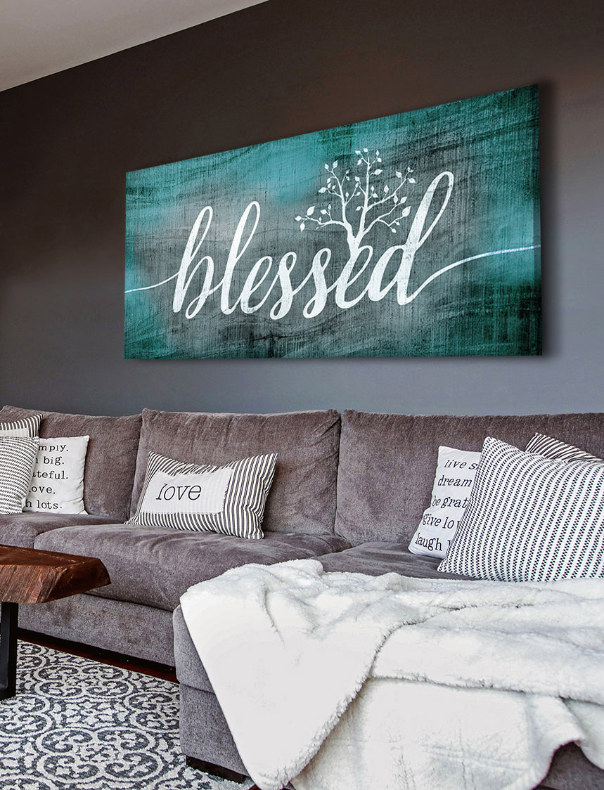 Christian Wall Art: Blessed Word Sign - Wood Frame, Ready to Hang! Buy 2, Save 20%