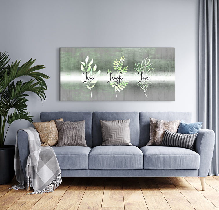 High - Quality Wood - Framed 'Live Laugh Love' Wall Art V3, Ready To Hang
