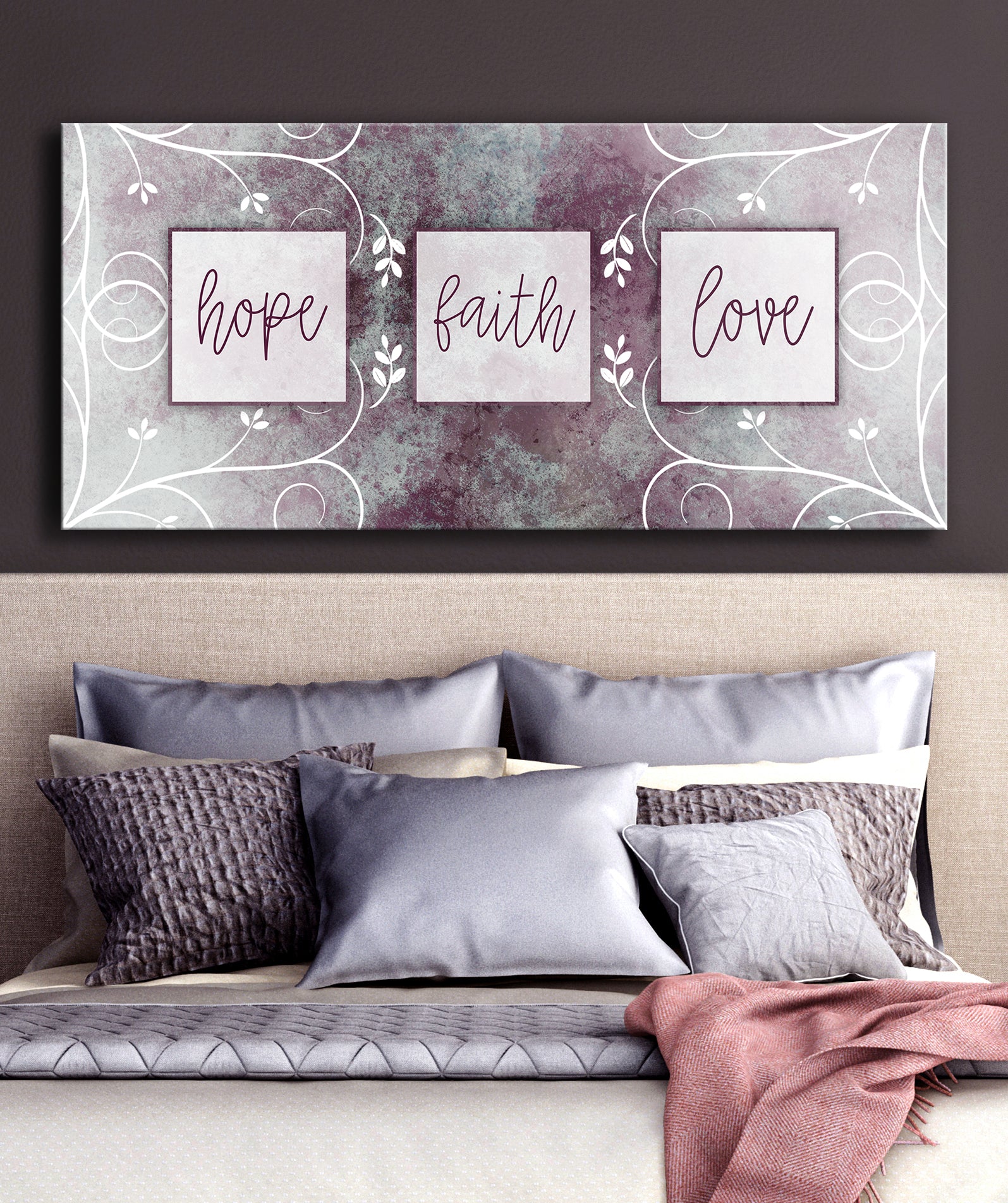 Exclusive Christian Wall Art - Hope, Faith, Love in Wood Frame, Ready to Hang! Buy 2 Save 20%