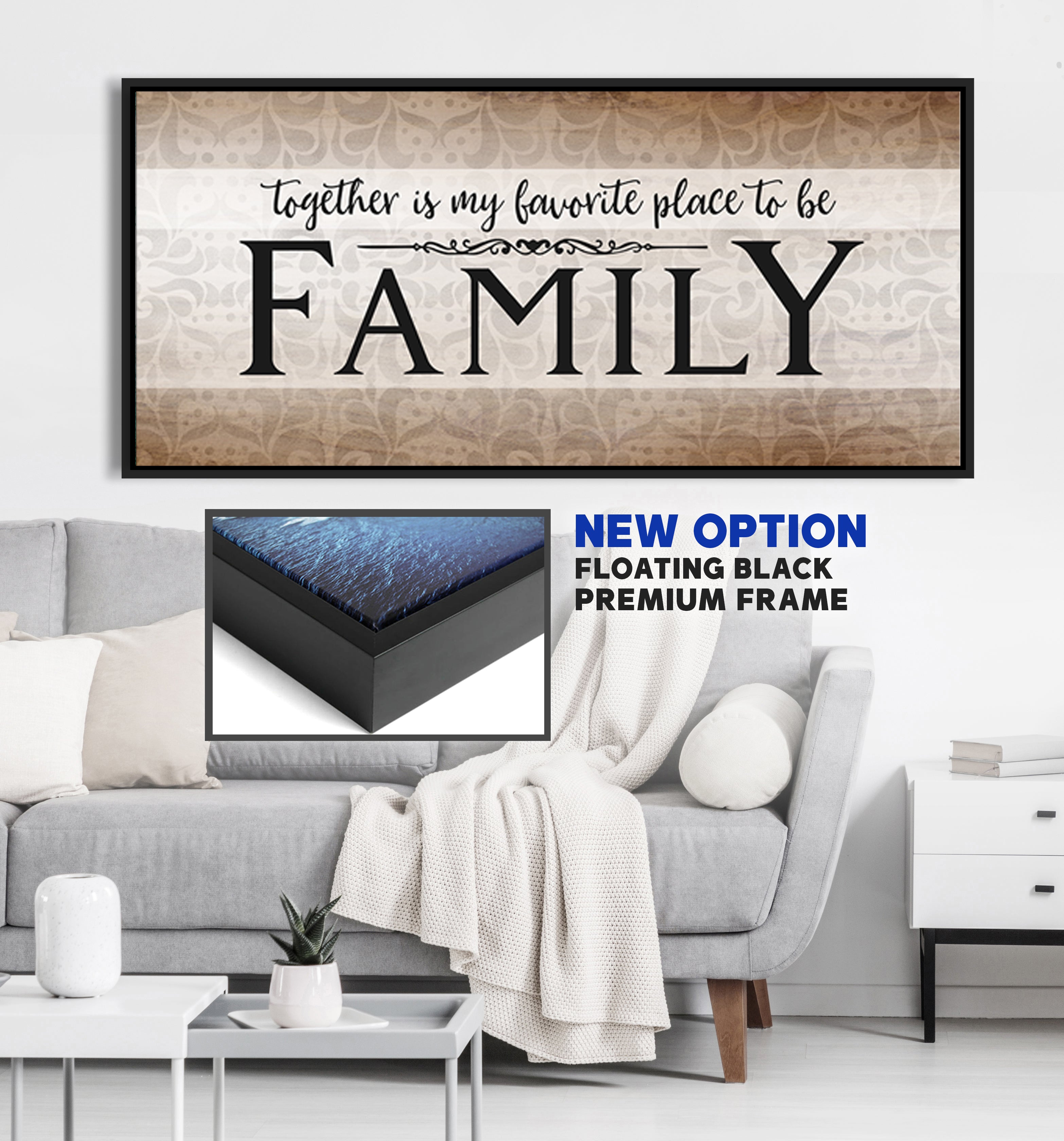 High - Quality Wood - Framed Family Wall Art: 'Together is Our Favorite Place' (Ready to Hang)