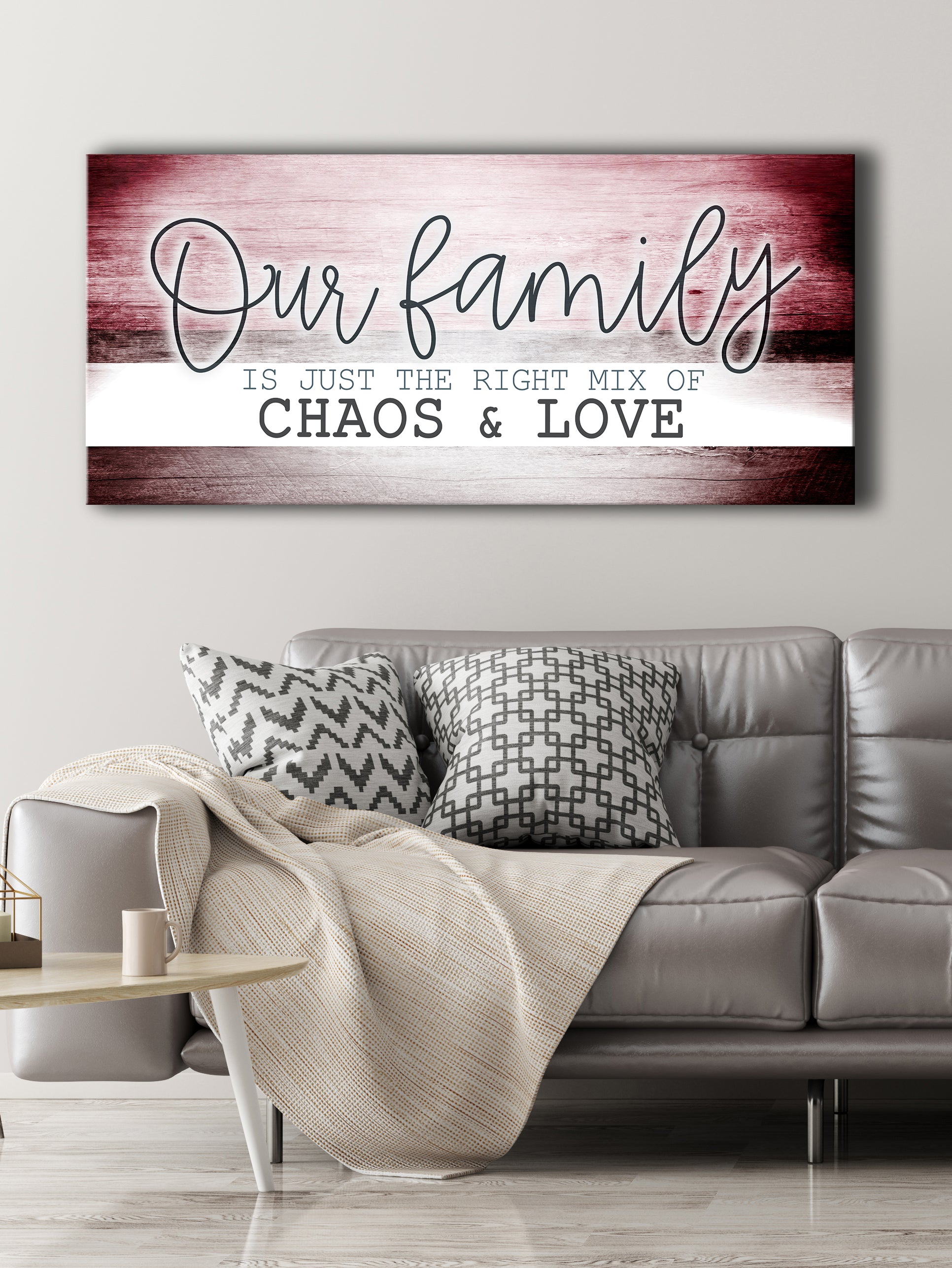 Vibrant Family Wall Art V7 with Wood Frame, Ready to Hang