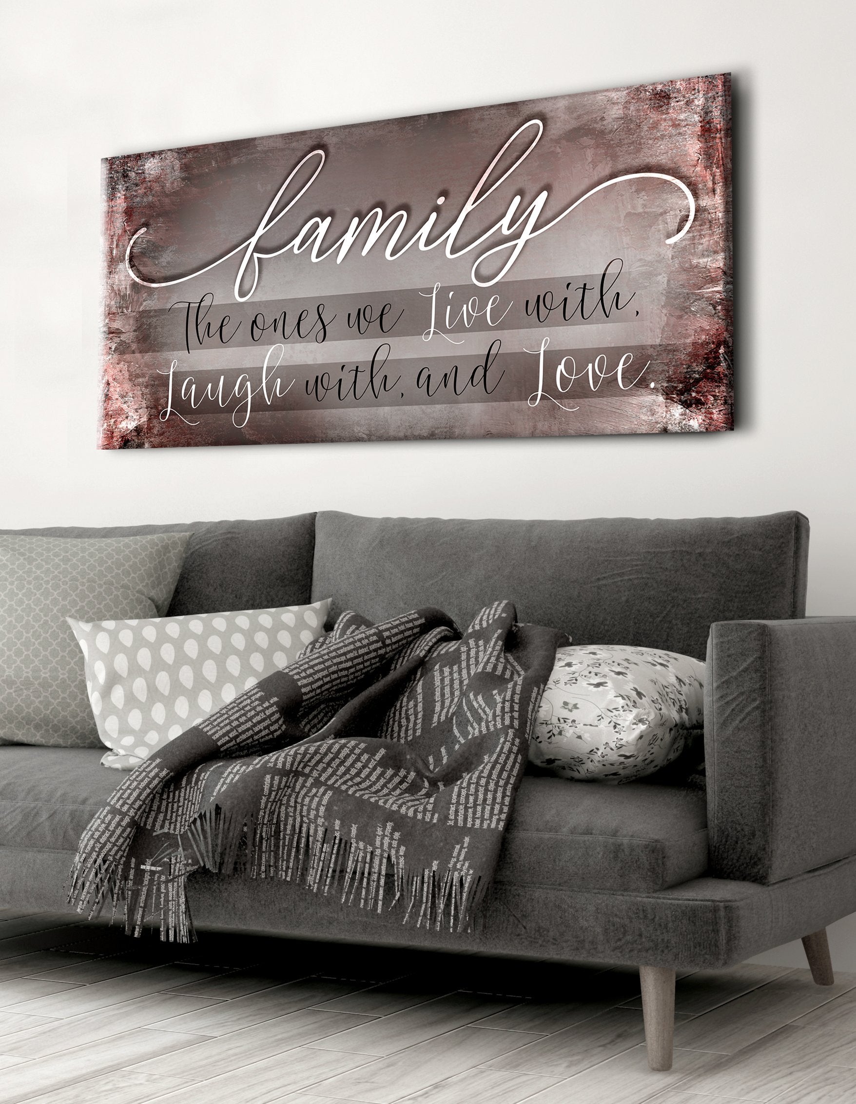 Exclusive Family Wall Art: 'Family - The Ones We Live With' in Wood Frame, Ready to Hang, Buy 2 Save 20%
