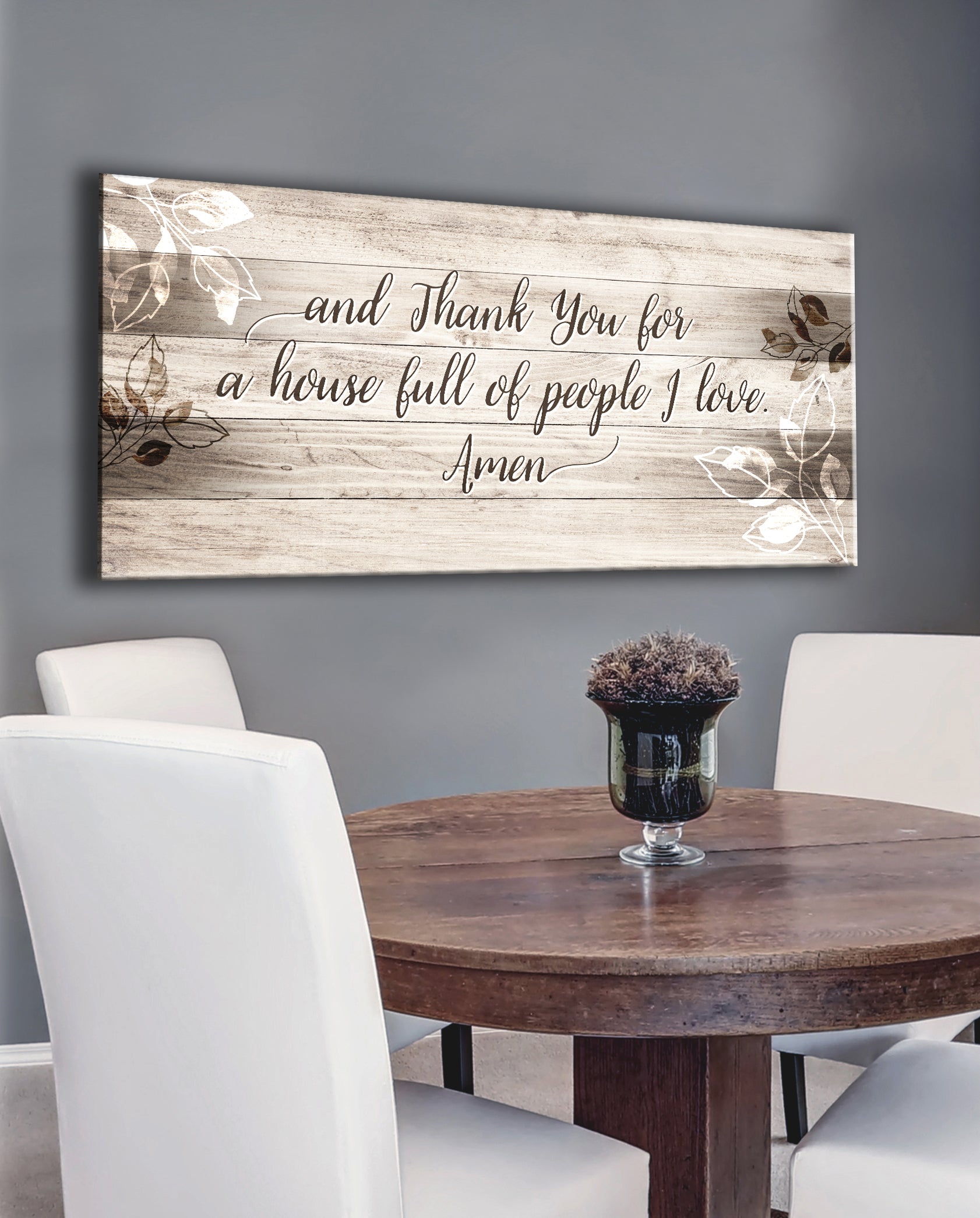 Hot Deal! Home Wall Art - 'Thank You For A House Full Of People I Love' V2 with Wood Frame, Ready To Hang