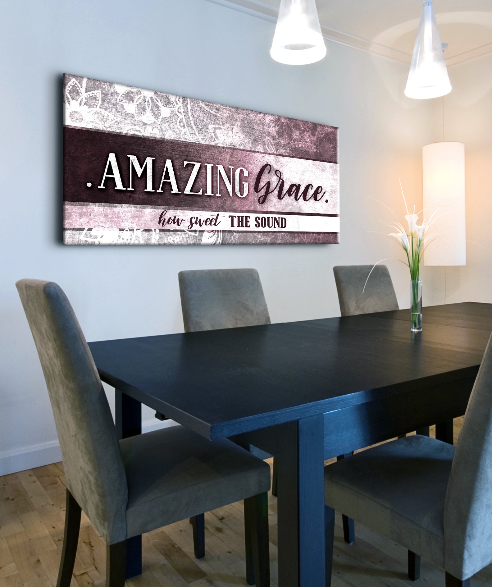 Stunning Christian Wall Art: 'Amazing Grace' in Wood Frame, Ready to Hang