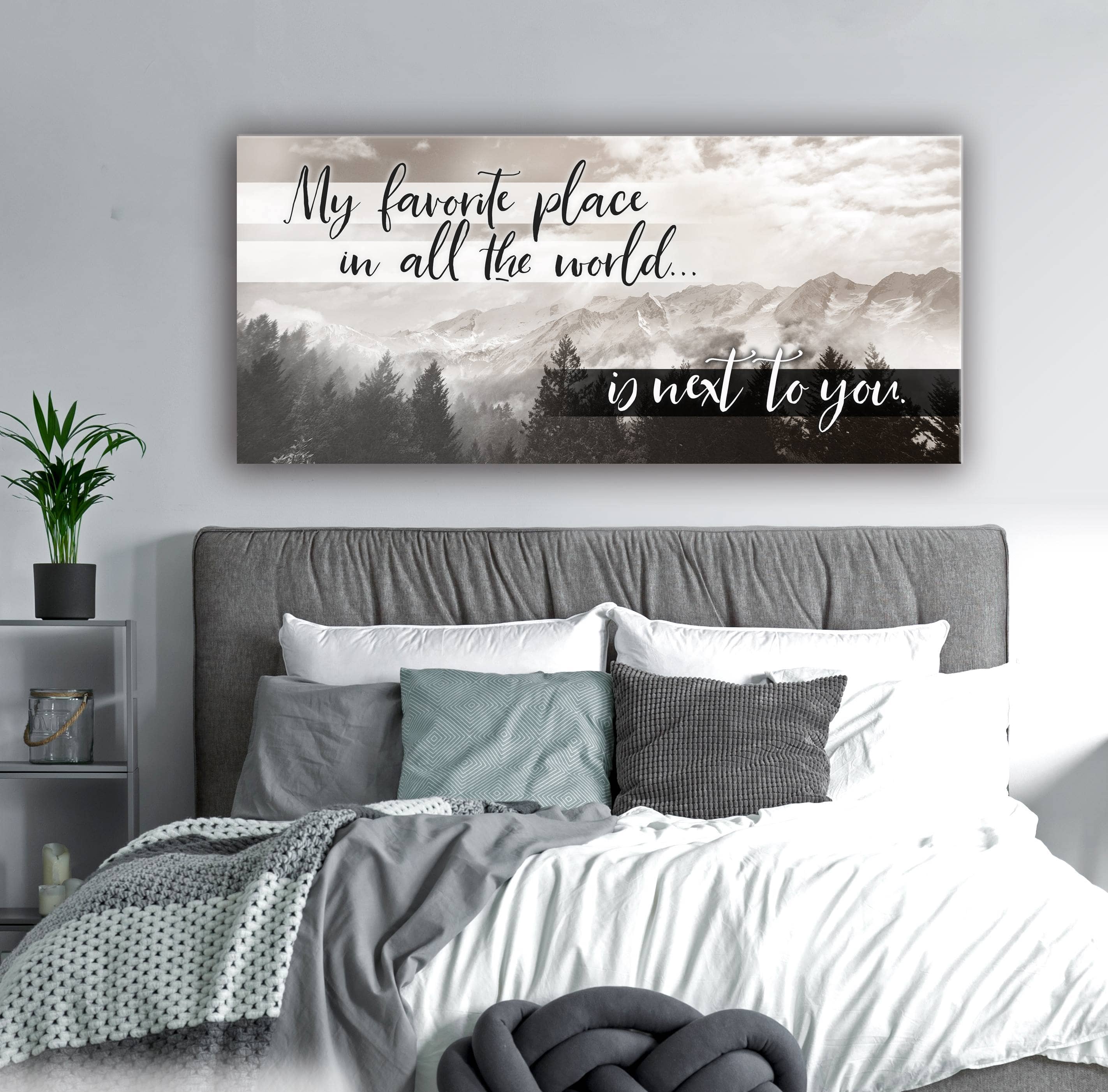 Exclusive! Bedroom Wall Art - Next To You (Wood Frame, Ready To Hang)