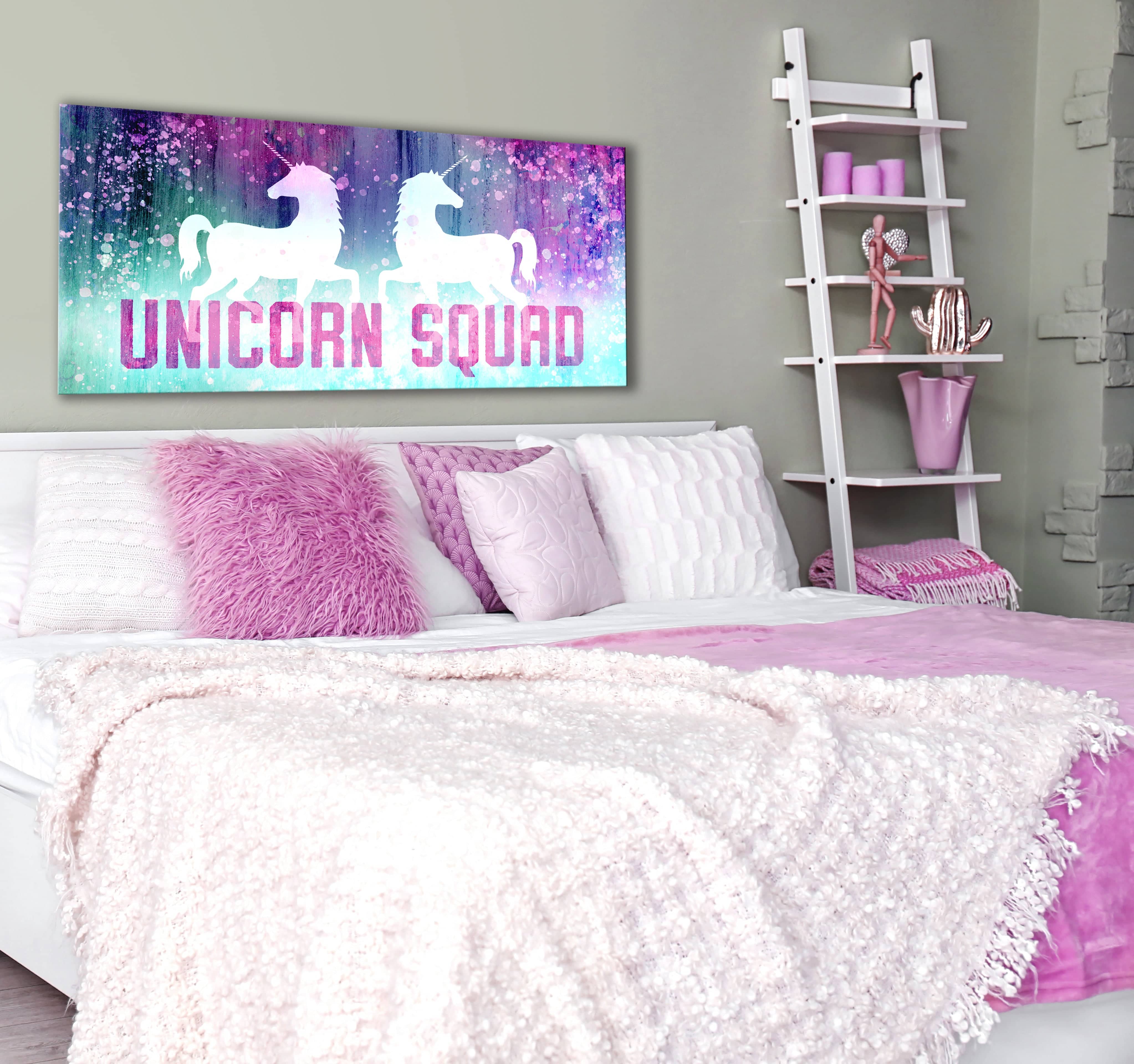 Ready-to-Hang Unicorn Squad Wood Frame Bedroom Wall Art