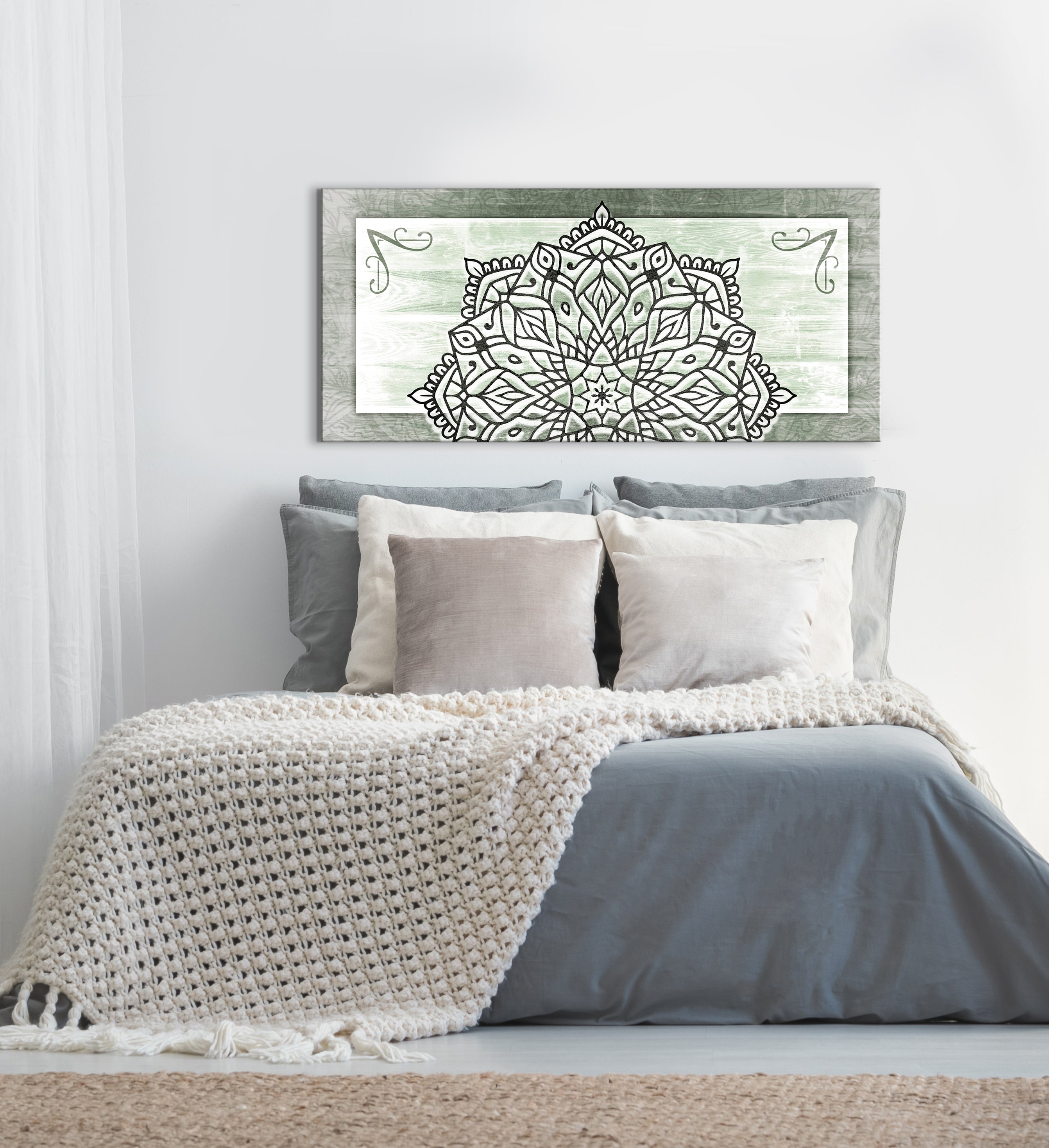 Exclusive Boho Mandala Wall Art V5 with Wood Frame - Ready to Hang! Buy 2, Save 20%