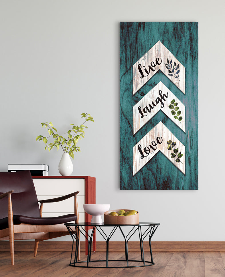 Hot Deal! Ready - to - Hang Wood - Framed Home Wall Art: Live Laugh Love Leaves Arrows