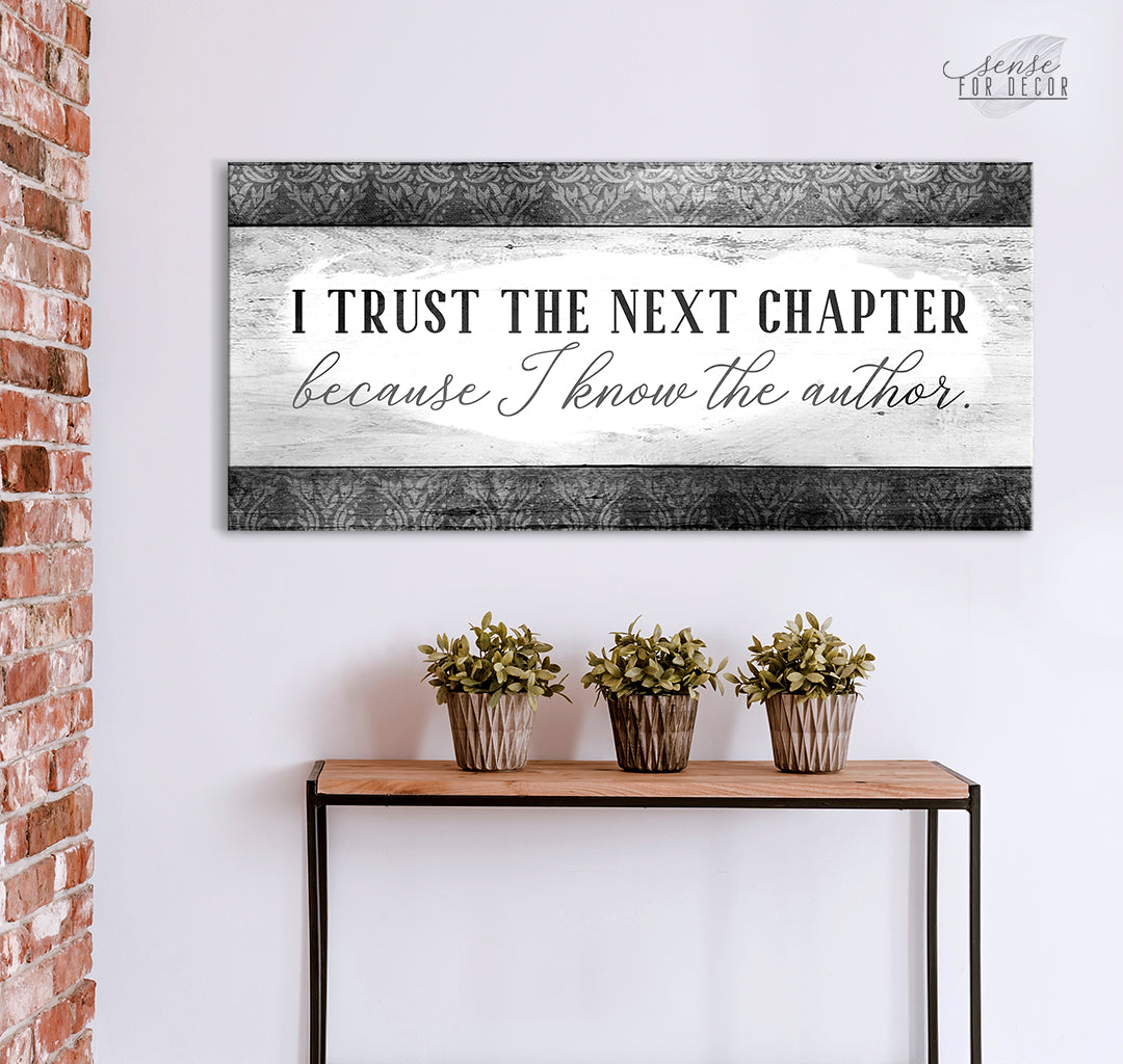 Hot! Christian Wall Art 'I Trust the Next Chapter' with Wood Frame, Ready to Hang