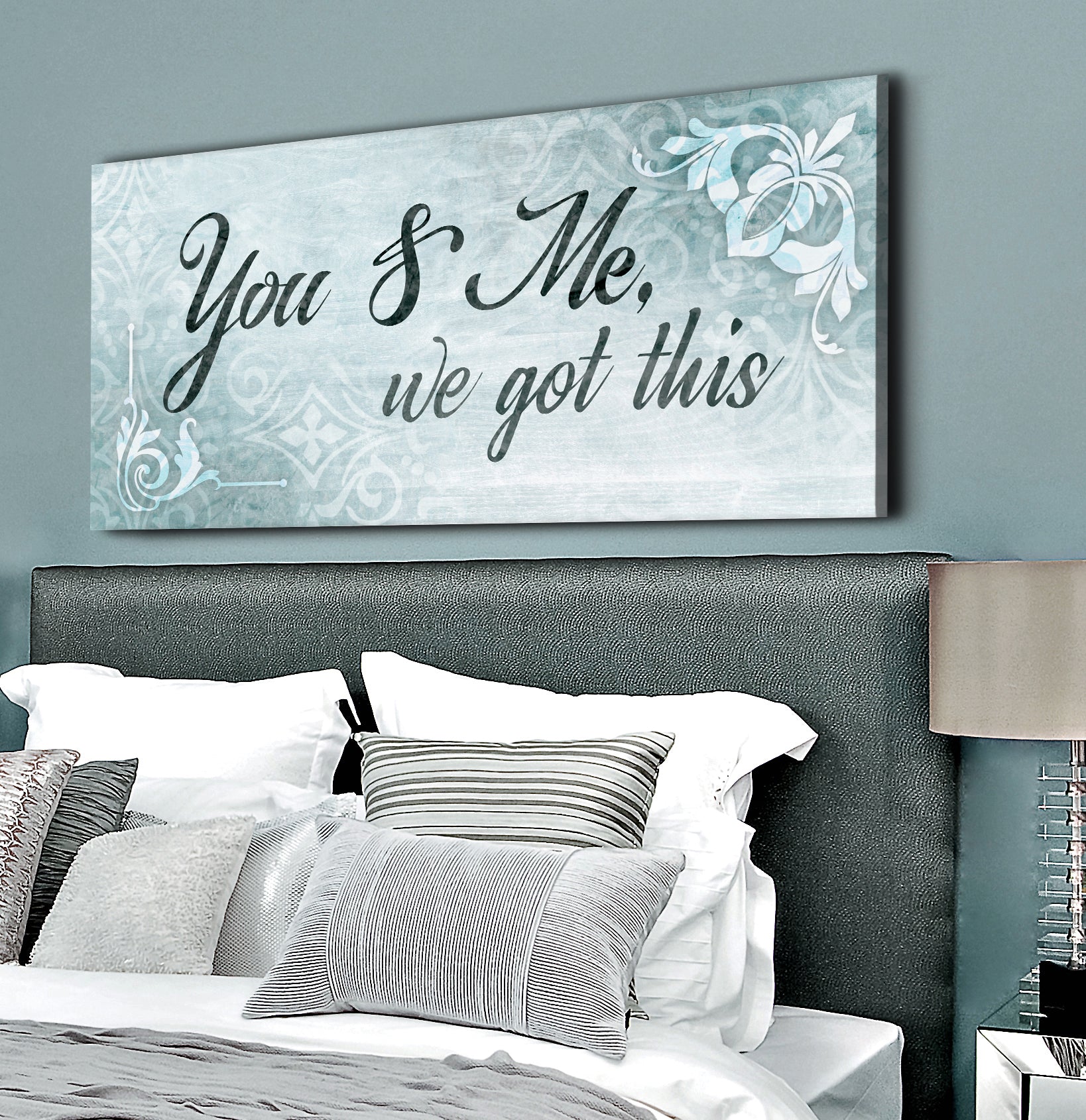 Exclusive Couples Wall Art: 'You & Me We Got This' V9 with Wood Frame, Ready to Hang - Buy 2 Save 20%
