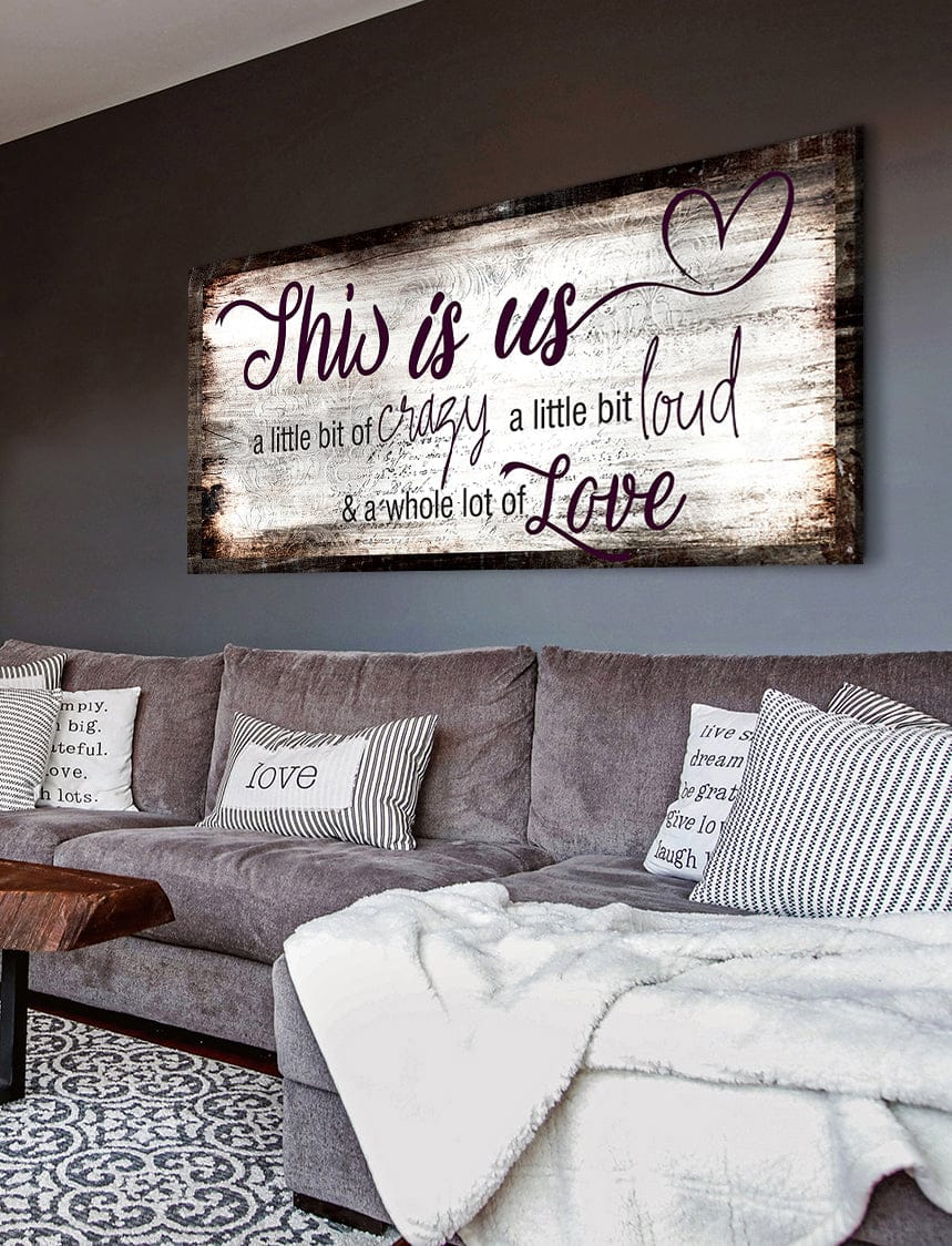 Hot Deal! Family Wall Art - 'This Is Us A Little Crazy V2' with Wood Frame, Ready to Hang