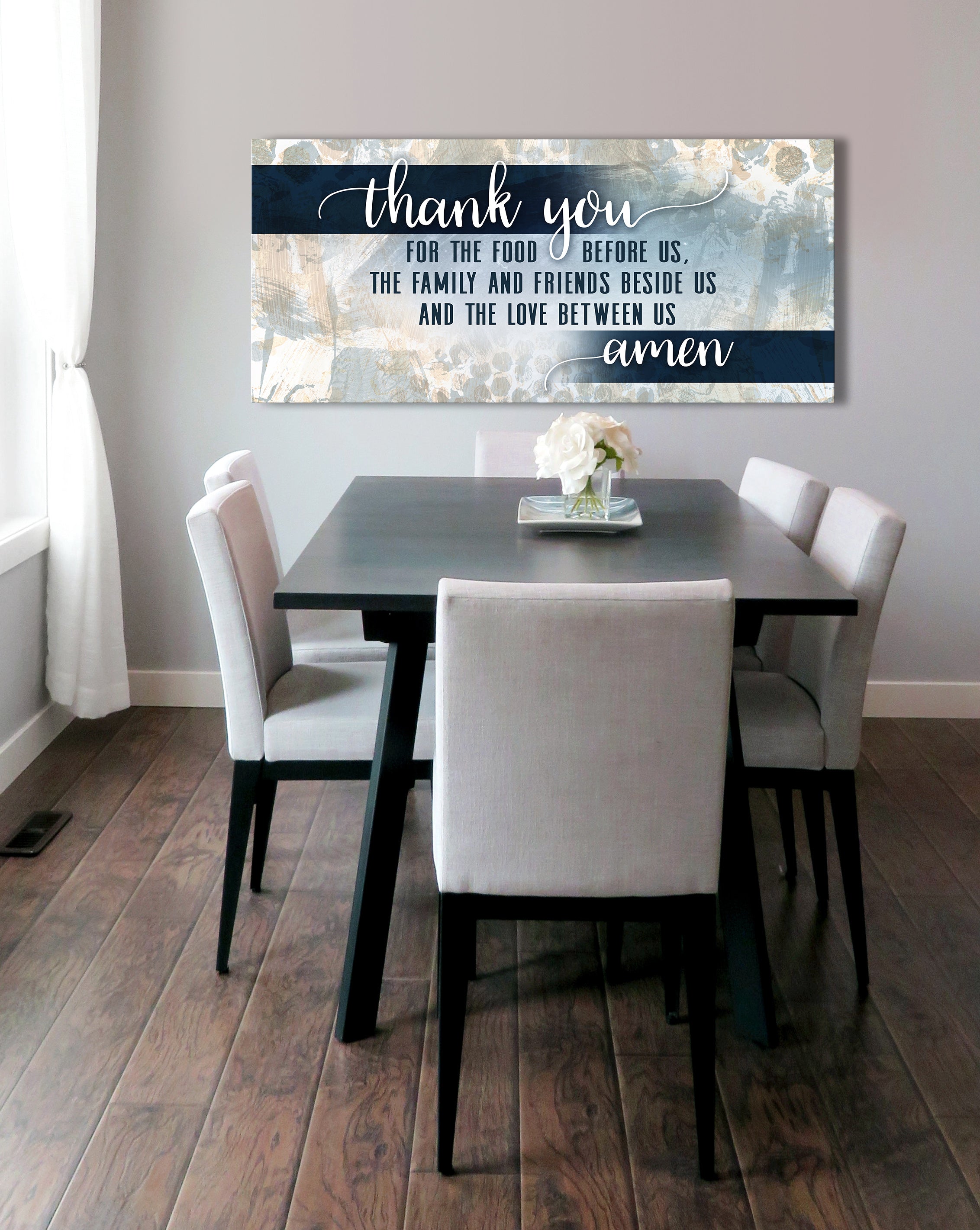 High - Quality Christian 'Thank You For The Food' Wall Art with Wood Frame, Ready to Hang