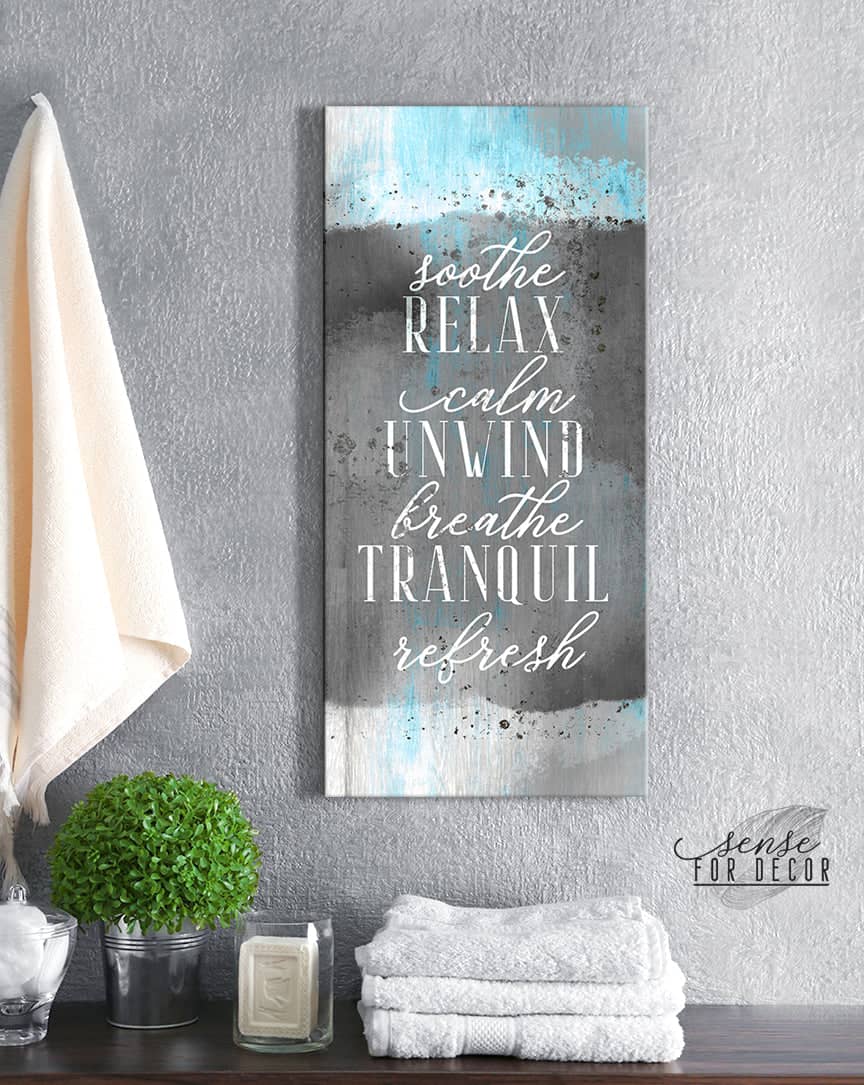 Exclusive Bathroom Wall Art: Wood-Frame, Ready-to-Hang for Soothing Relaxation - Buy 2 Save 20%