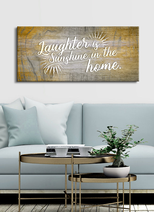 Exclusive! Home Wall Art - Laughter is Sunshine (Wood Frame, Ready to Hang)