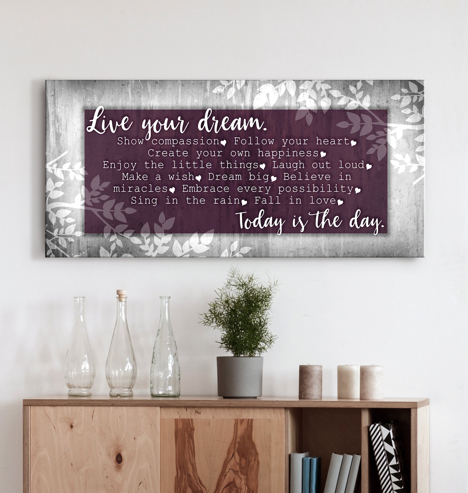 Live Your Dream V2 Home Wall Art: Wood Frame, Ready To Hang - Buy 2 Save 20%