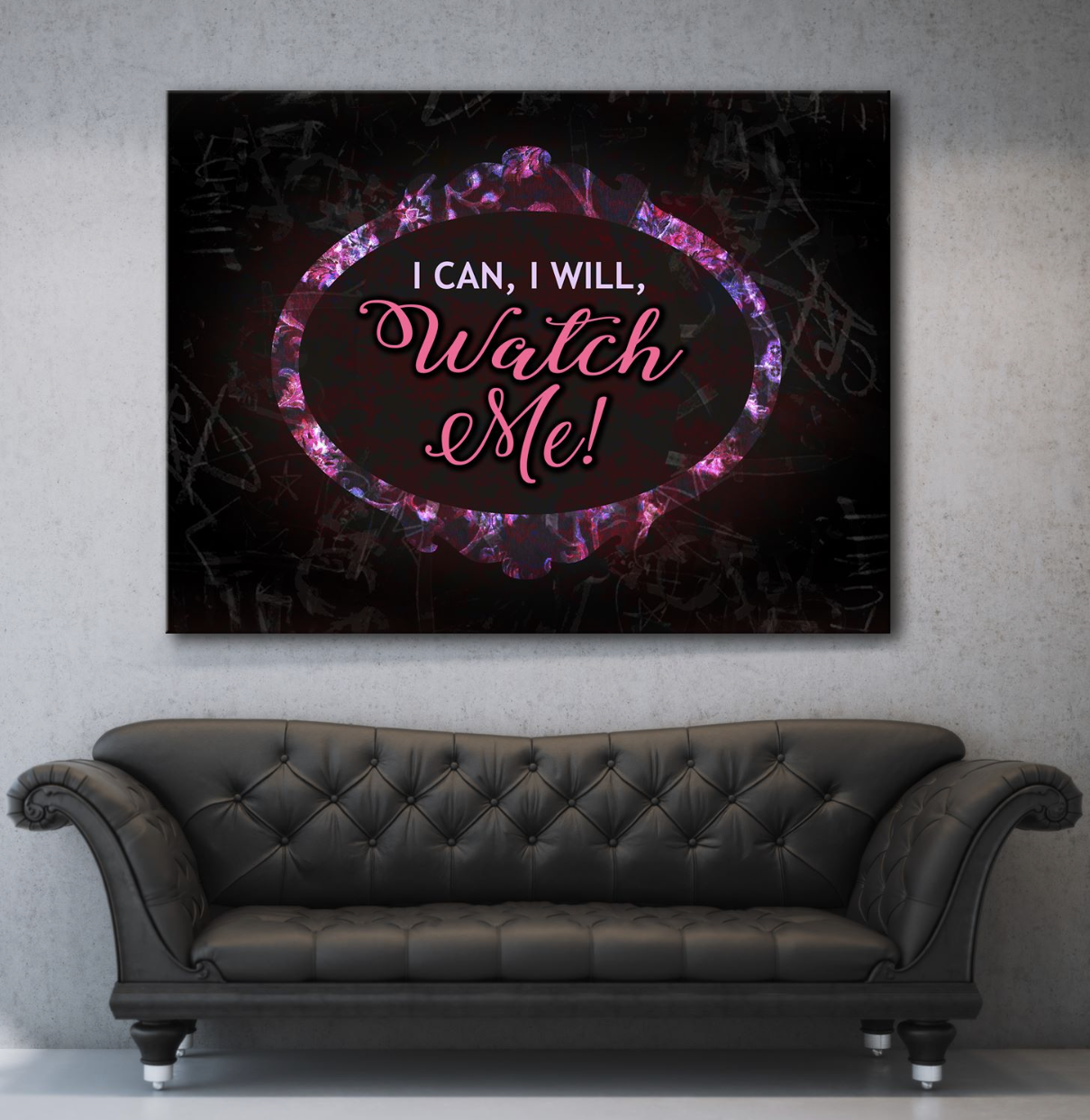 High - Quality Wood - Framed Business Wall Art: 'I Can I Will Watch Me' Ready To Hang