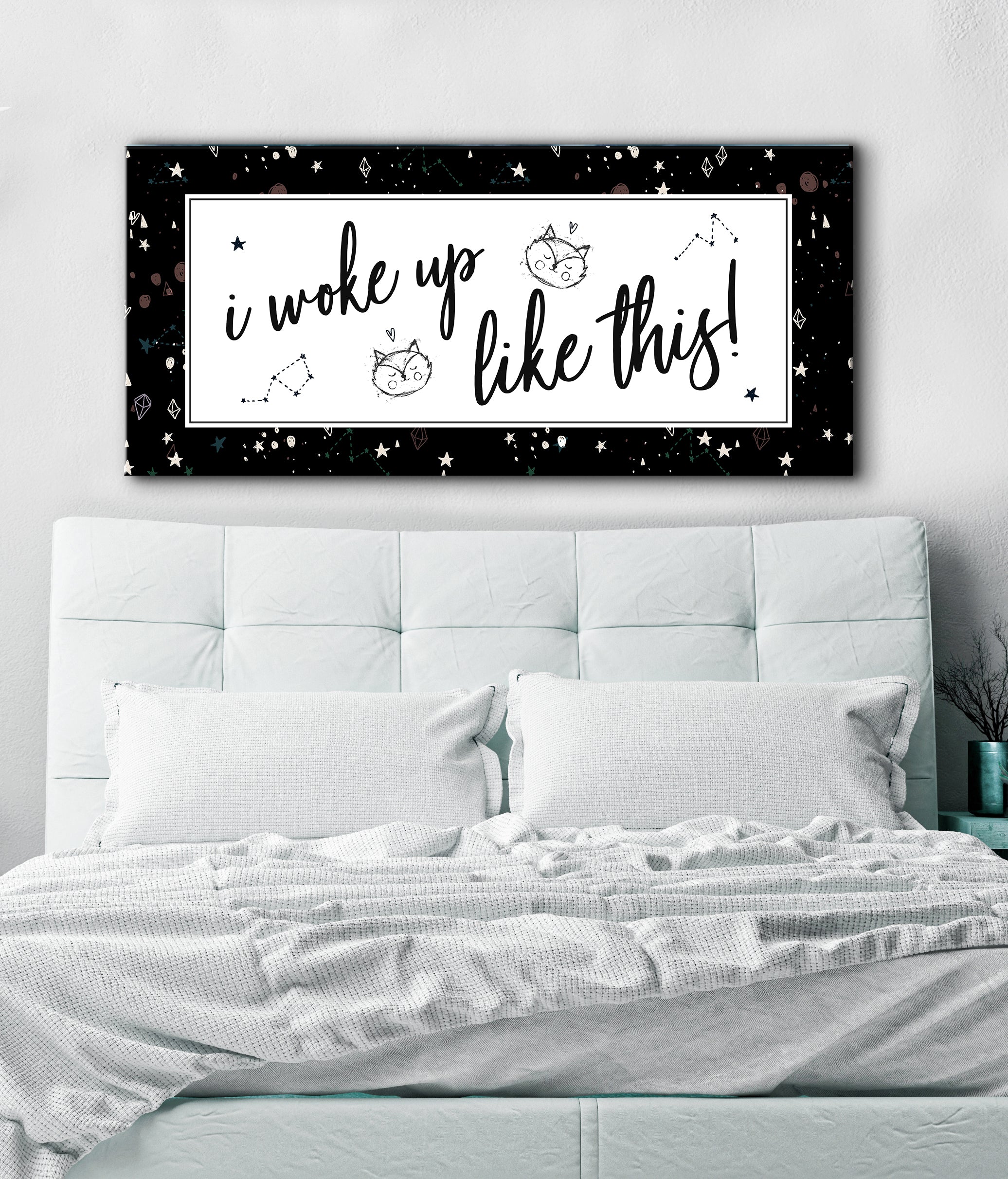 Hot Deal! Teen Wall Art - 'I Woke Up Like This' in Wood Frame, Ready to Hang
