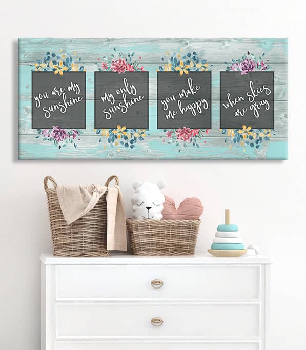 You Are My Sunshine Baby Room Wall Art - Wood Frame, Ready to Hang! Buy 2, Save 20%