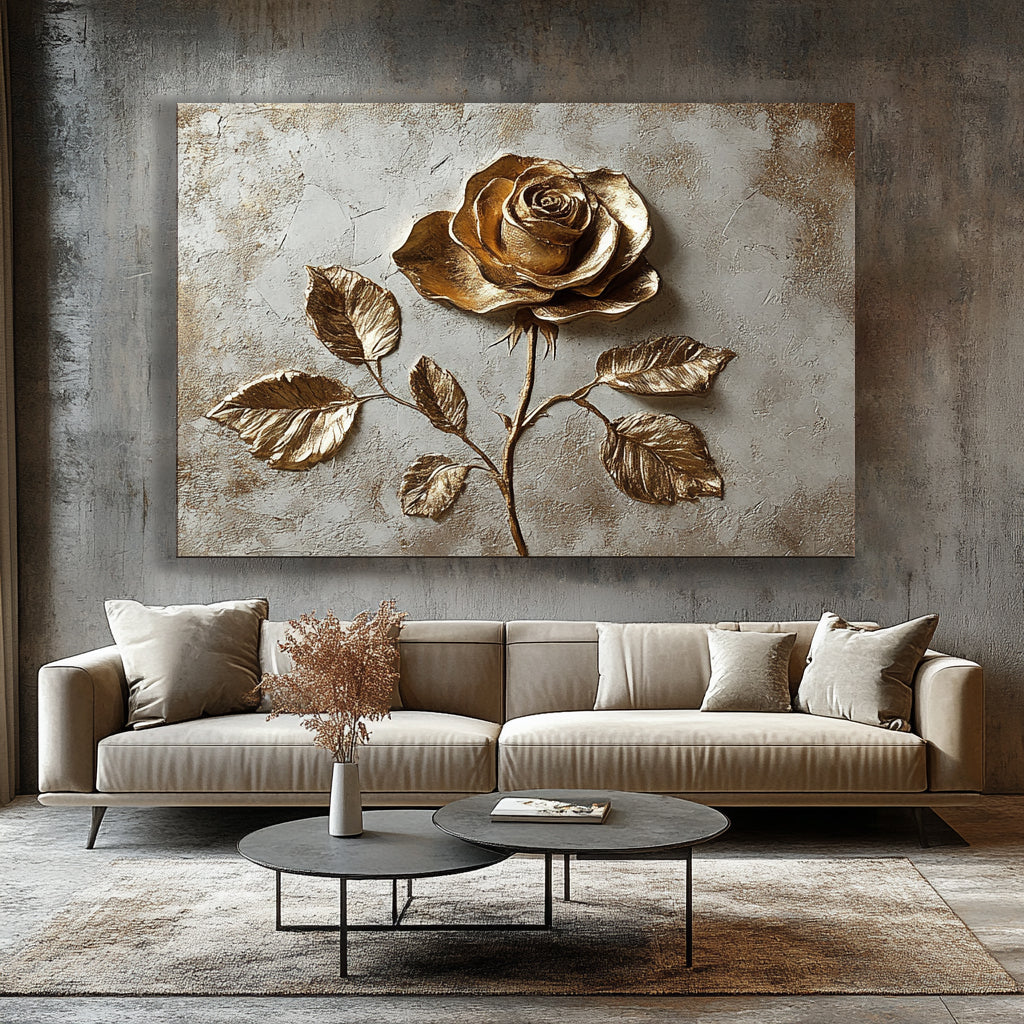 Hot Deal: Golden Rose Home Wall Art