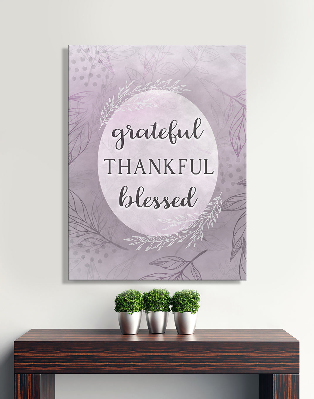 High - Quality Christian Wall Art: Grateful Thankful Blessed V8 with Wood Frame, Ready to Hang
