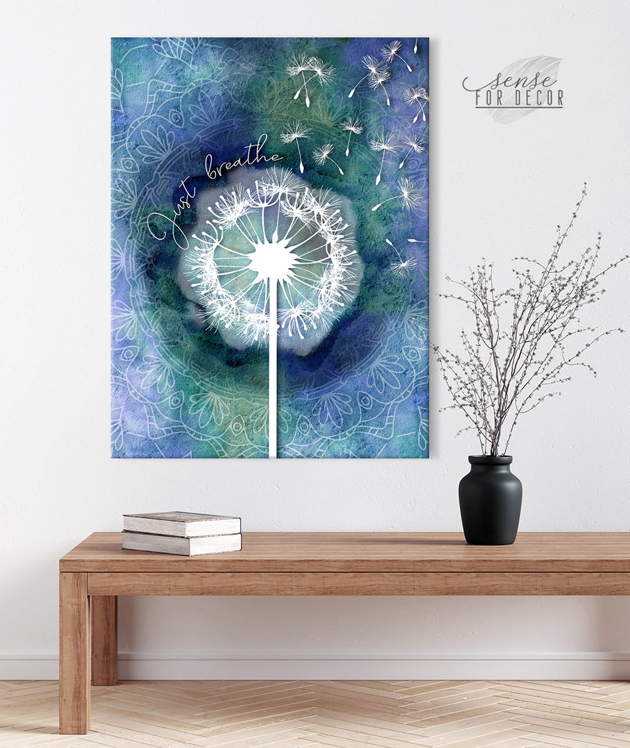 High - Quality Wood - Framed Home Wall Art: Just Breathe V14, Ready To Hang