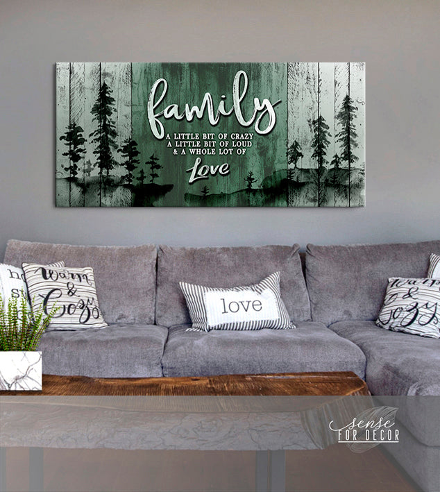 Exclusive Family Wall Art V14: A Bit of Crazy, Wood Frame Ready to Hang - Buy 2 Save 20%