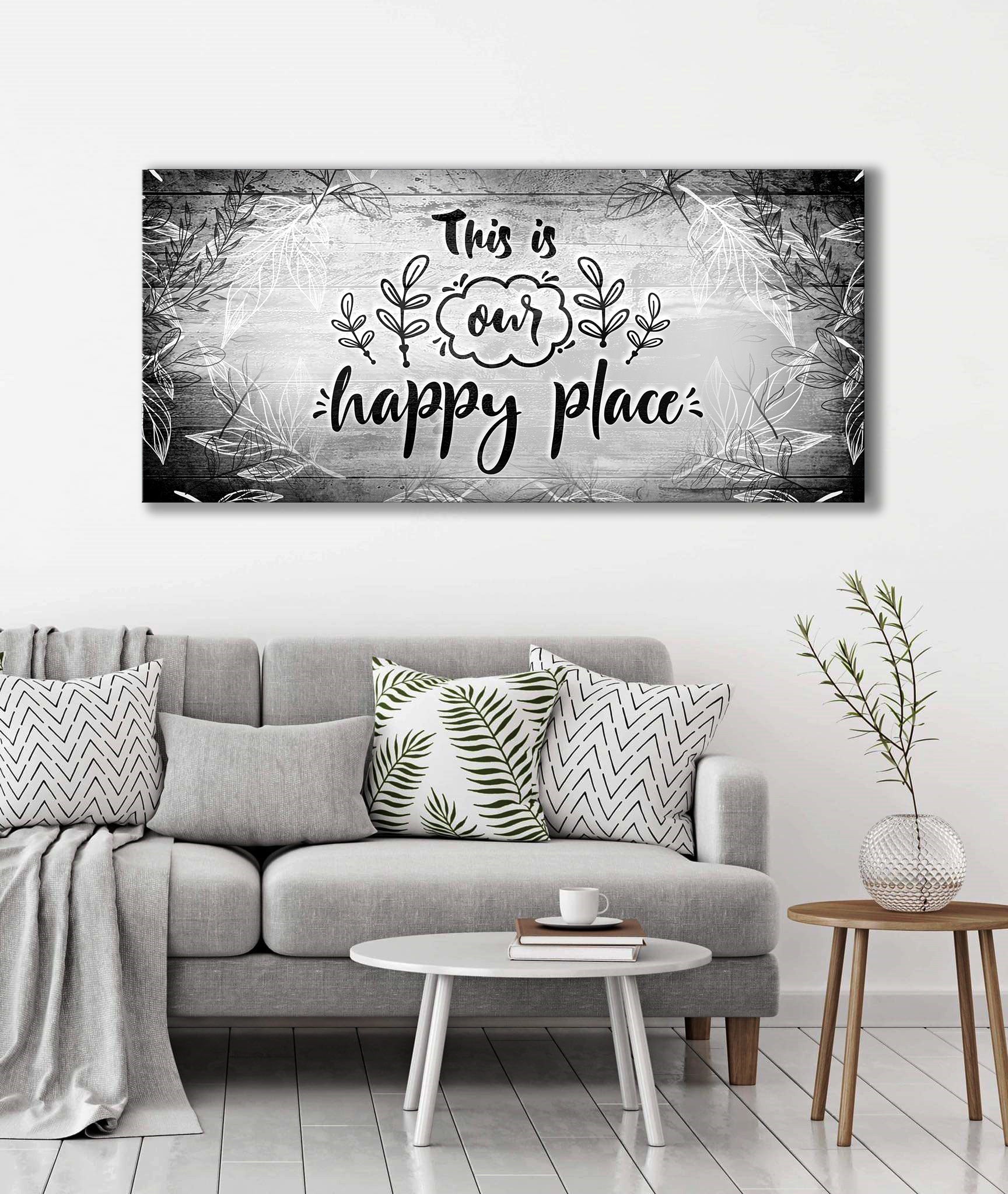 Exclusive! 'This Is Our Happy Place V9' Wood - Framed Wall Art, Ready To Hang