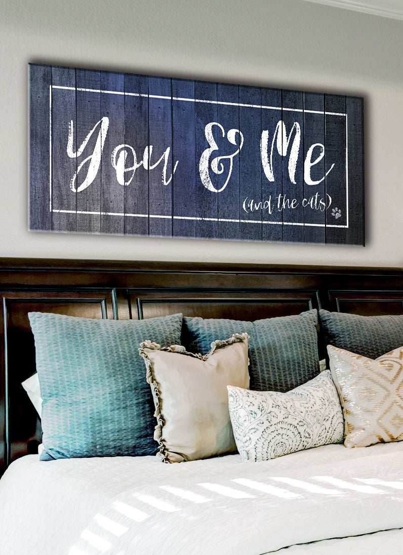 Exclusive Offer! Pet Wall Art - You, Me & The Cats in Wood Frame, Ready To Hang