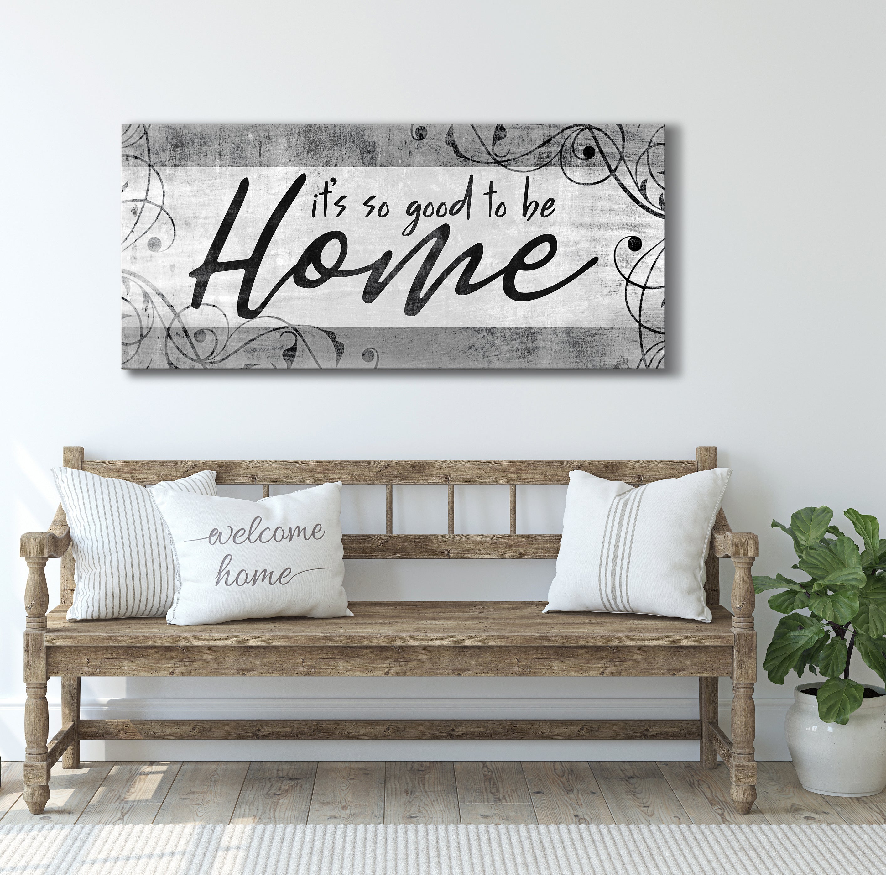 Exclusive Offer! High - Quality Home Wall Art 'It's So Good To Be Home V7' with Wood Frame, Ready To Hang
