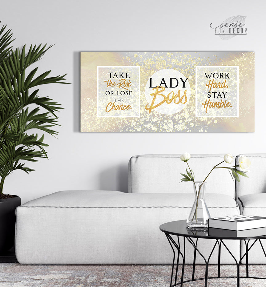 Powerful Lady Boss Wall Art with Wood Frame (Ready to Hang) - Buy 2, Save 20%