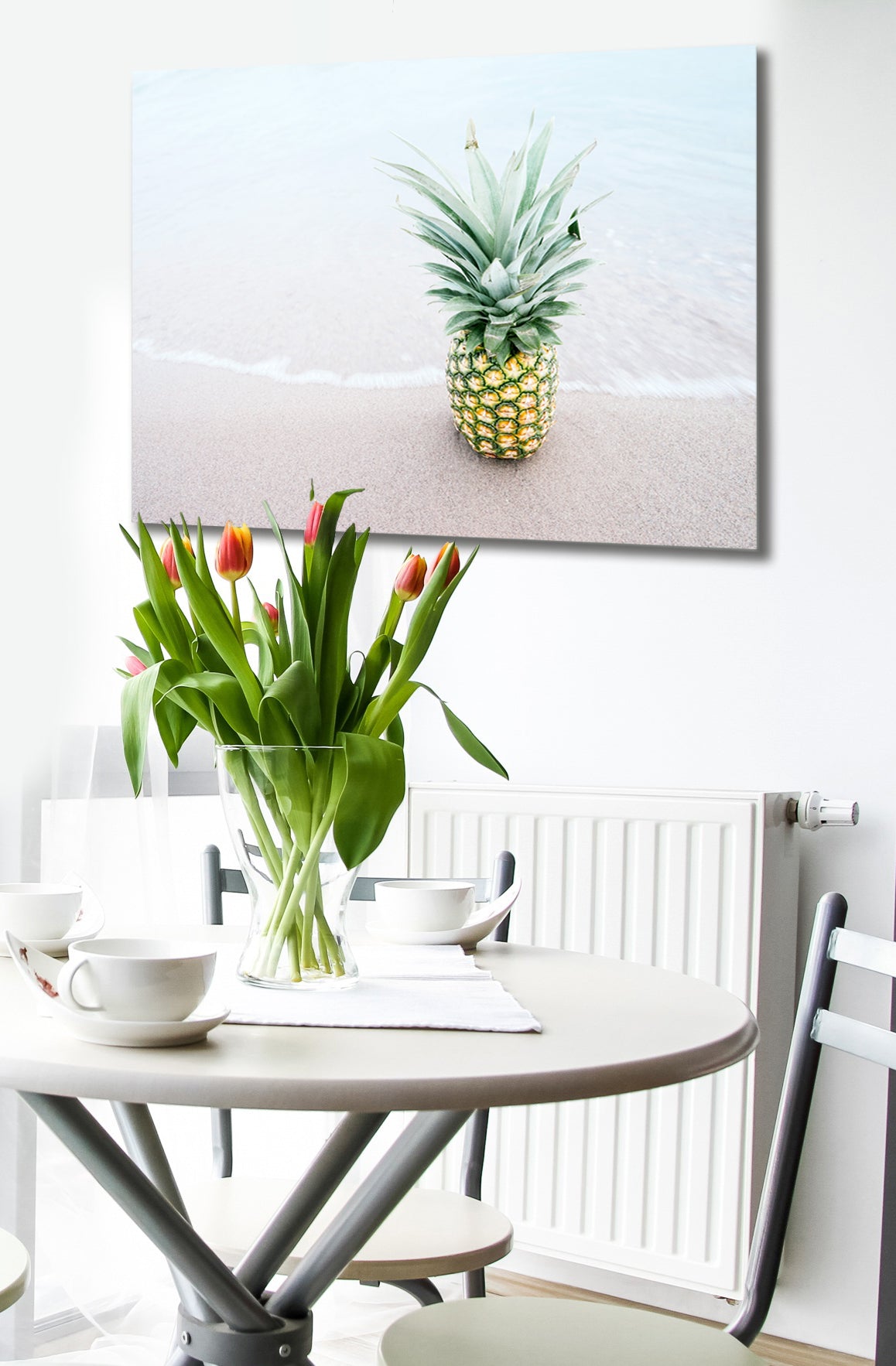 Hot Deal! Ready - to - Hang Pineapple Wall Art: Pineapple On Shore (Wood Frame)