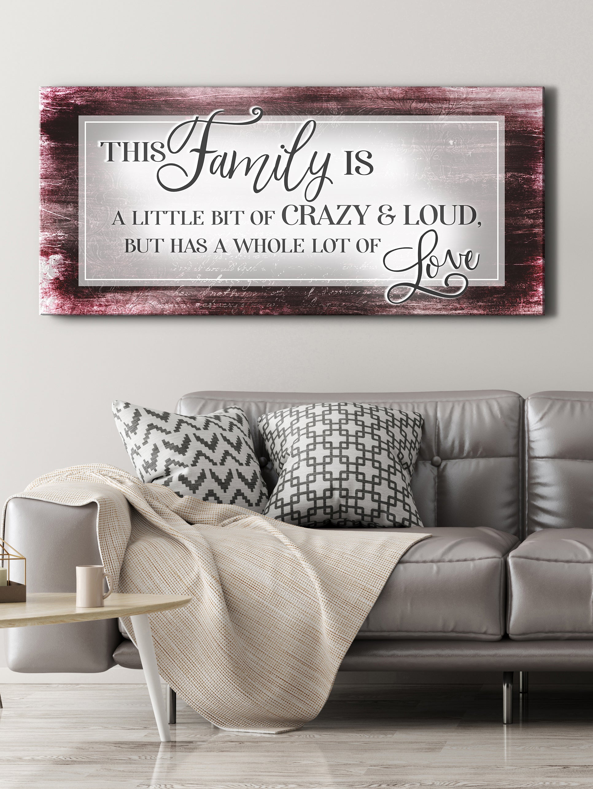 Hot Deal! High - quality Family Wall Art - 'This Family Is A Bit Crazy' V8 with Wood Frame, Ready to Hang